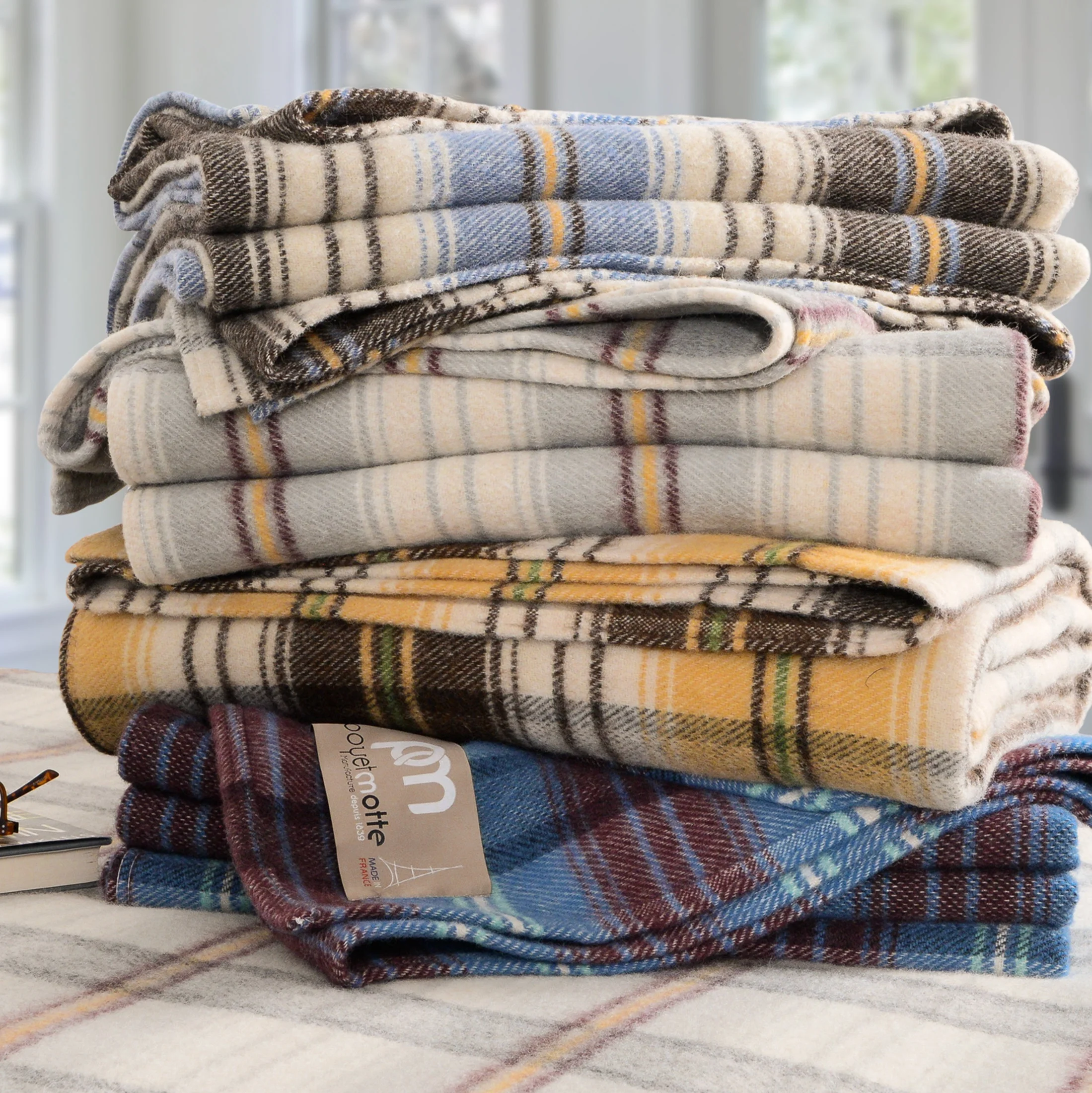 Chevreuse Wool Blend Plaid Washable King Blanket, Yellow