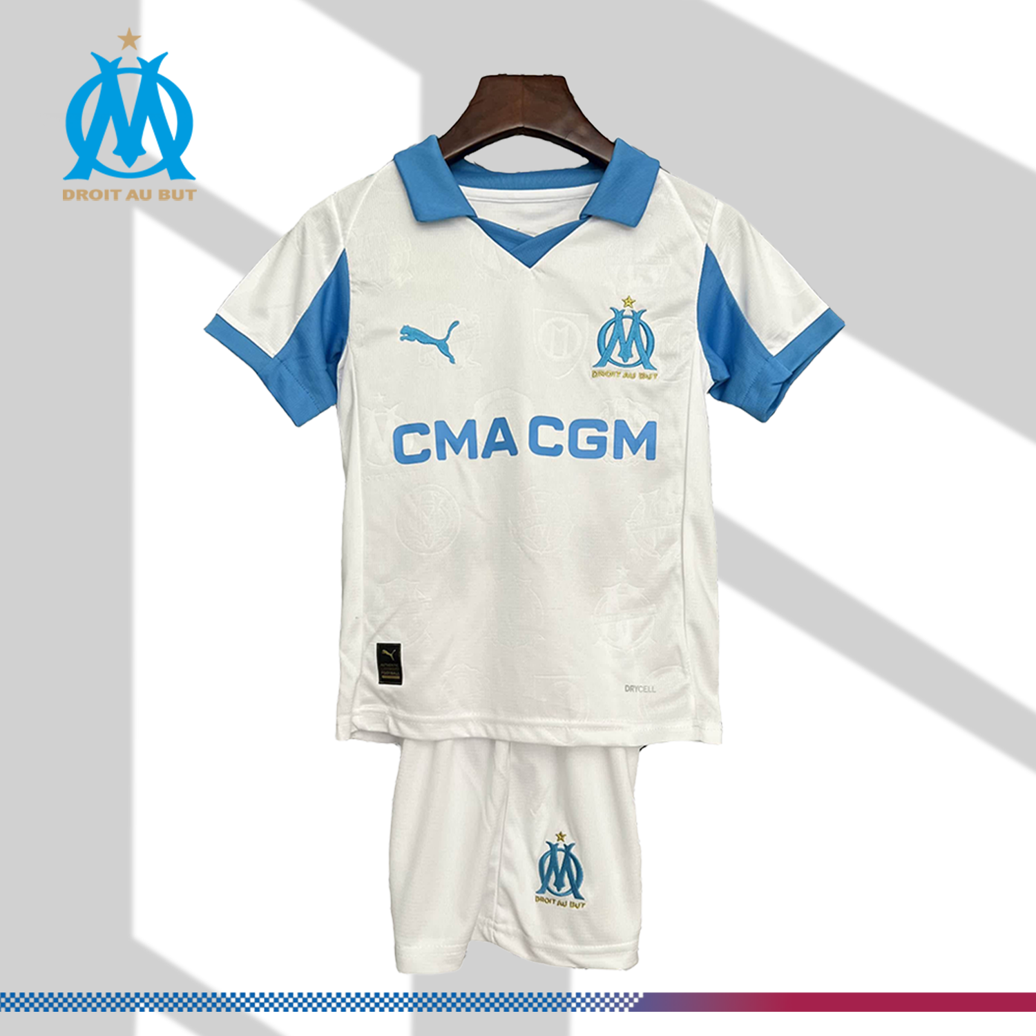2025/2026 Marseille Home Football Shirt（Kids Kit socks ）