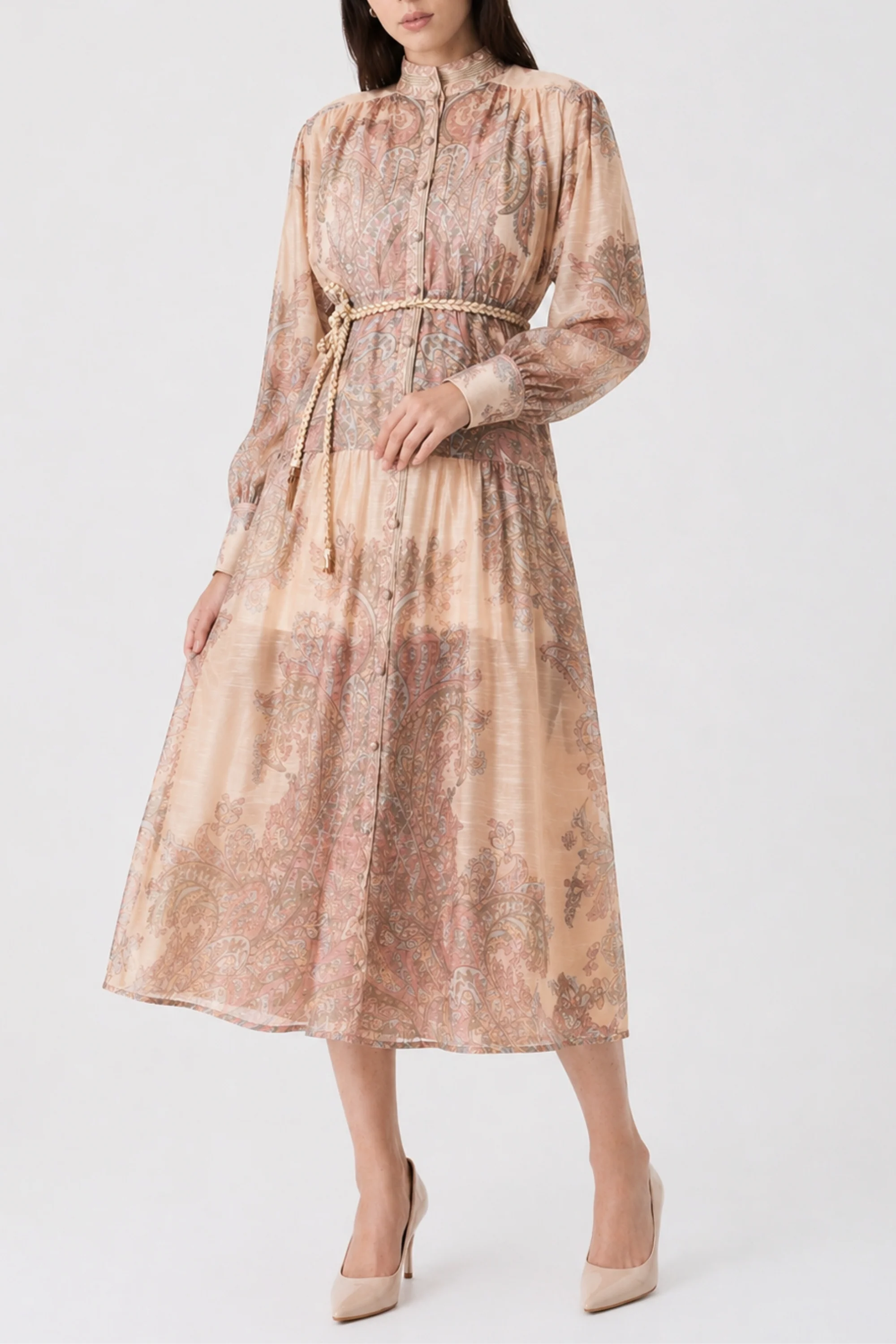 Ginger Root Printed Button Dress