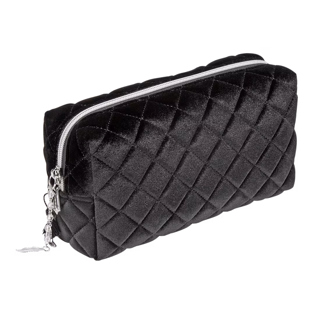 Tartan + Twine  Wicked Black Quilted Velvet Loaf Bag