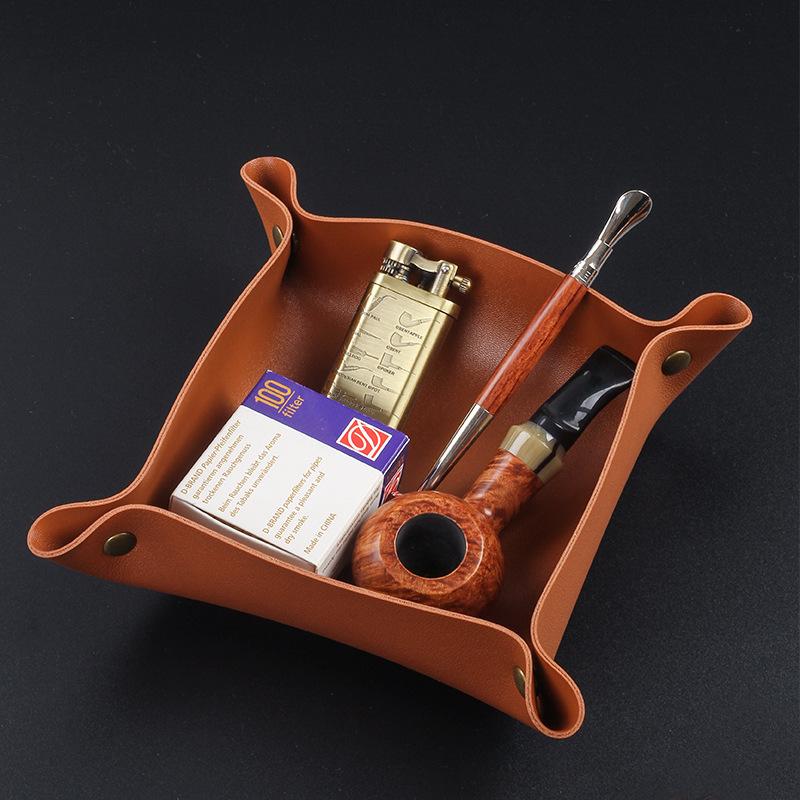Foldable PU Leather Cut Tobacco Straw Rolling Tray