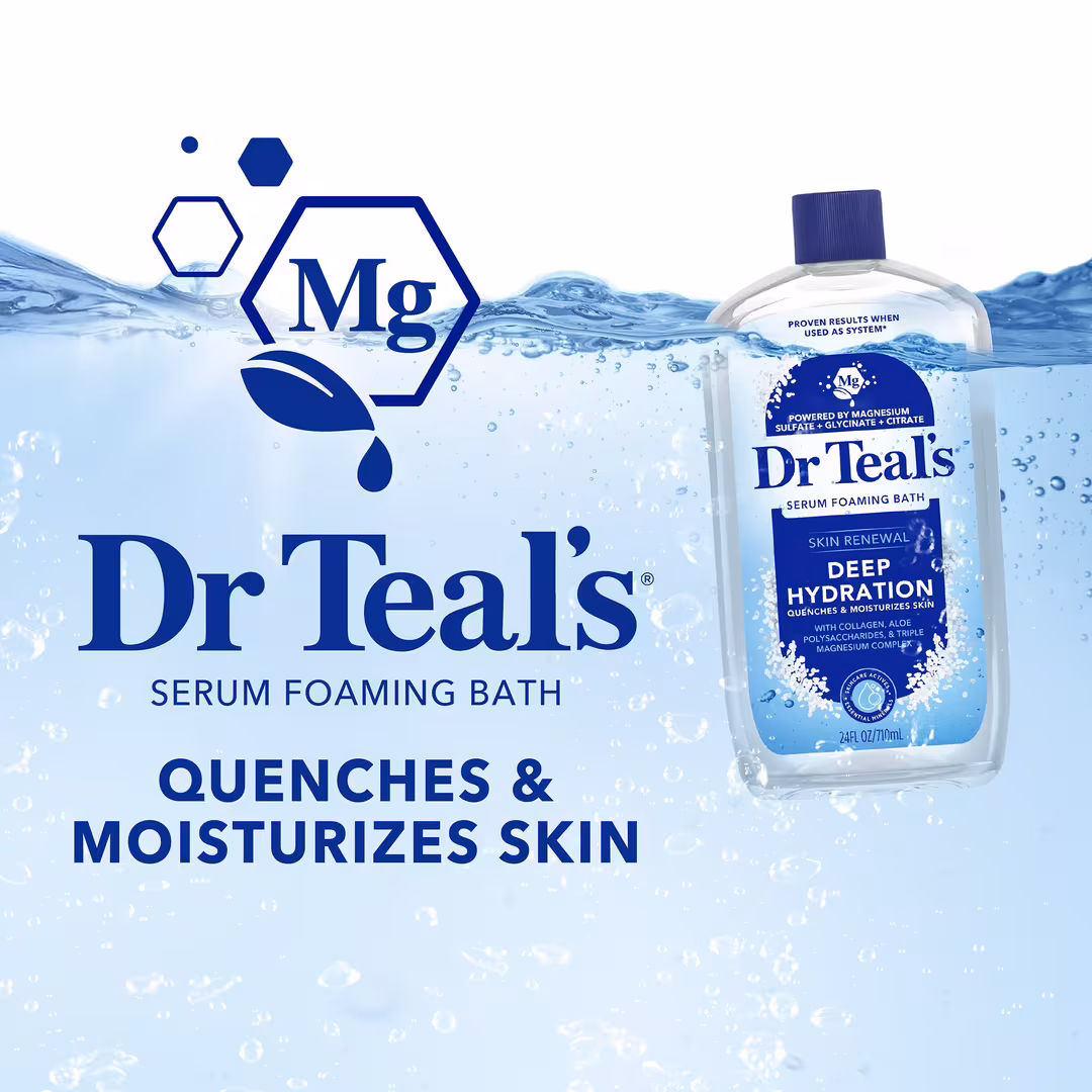 Dr Teal's  Skin Renewal Deep Hydration Serum Foaming Bath