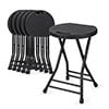 Magshion Round Plastic Collapsible Stools with Handle, 18" Foldable Portable Chair with 230 lbs Capacity, 6pcs, White