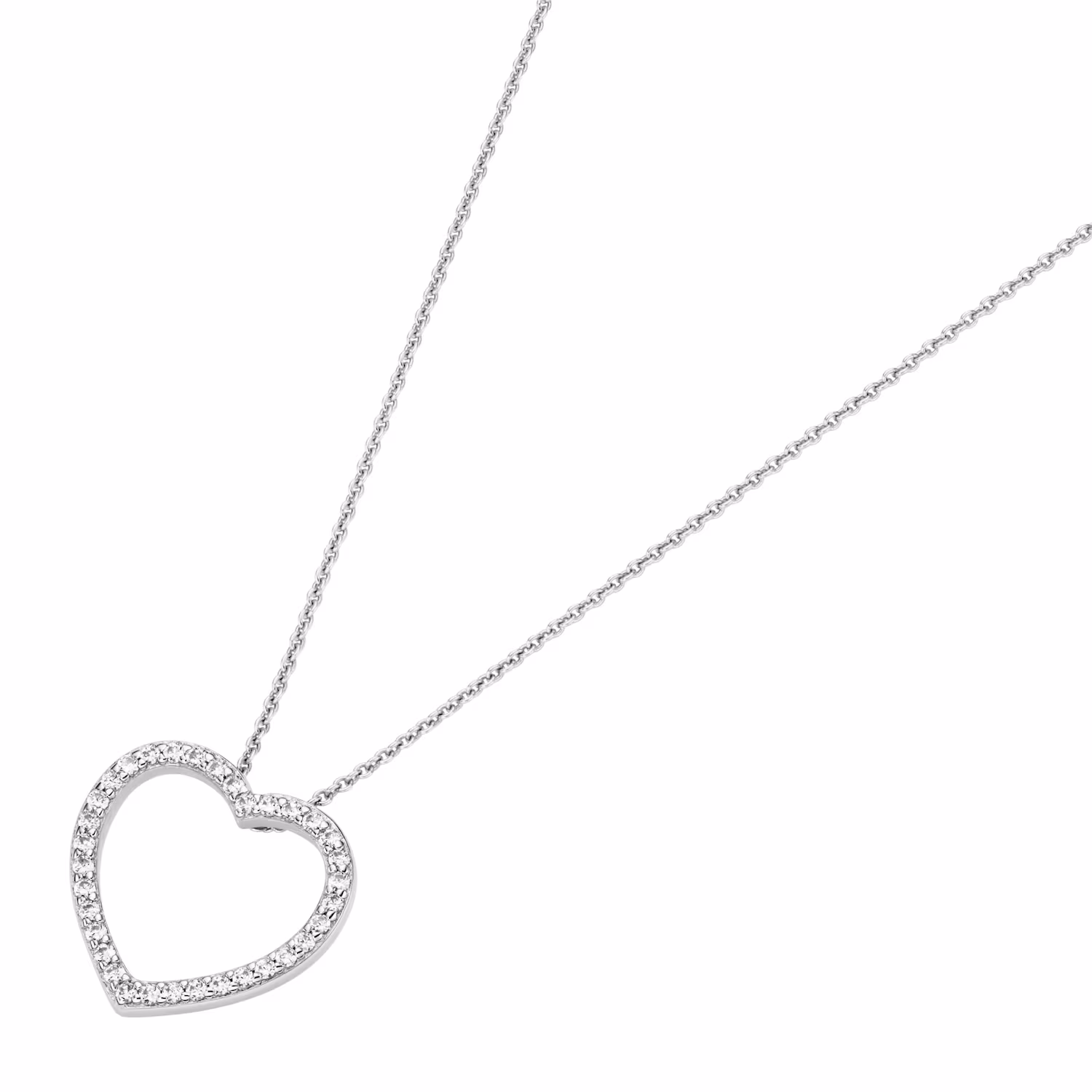 Kette Herz mit Zirkonia, Silber 925