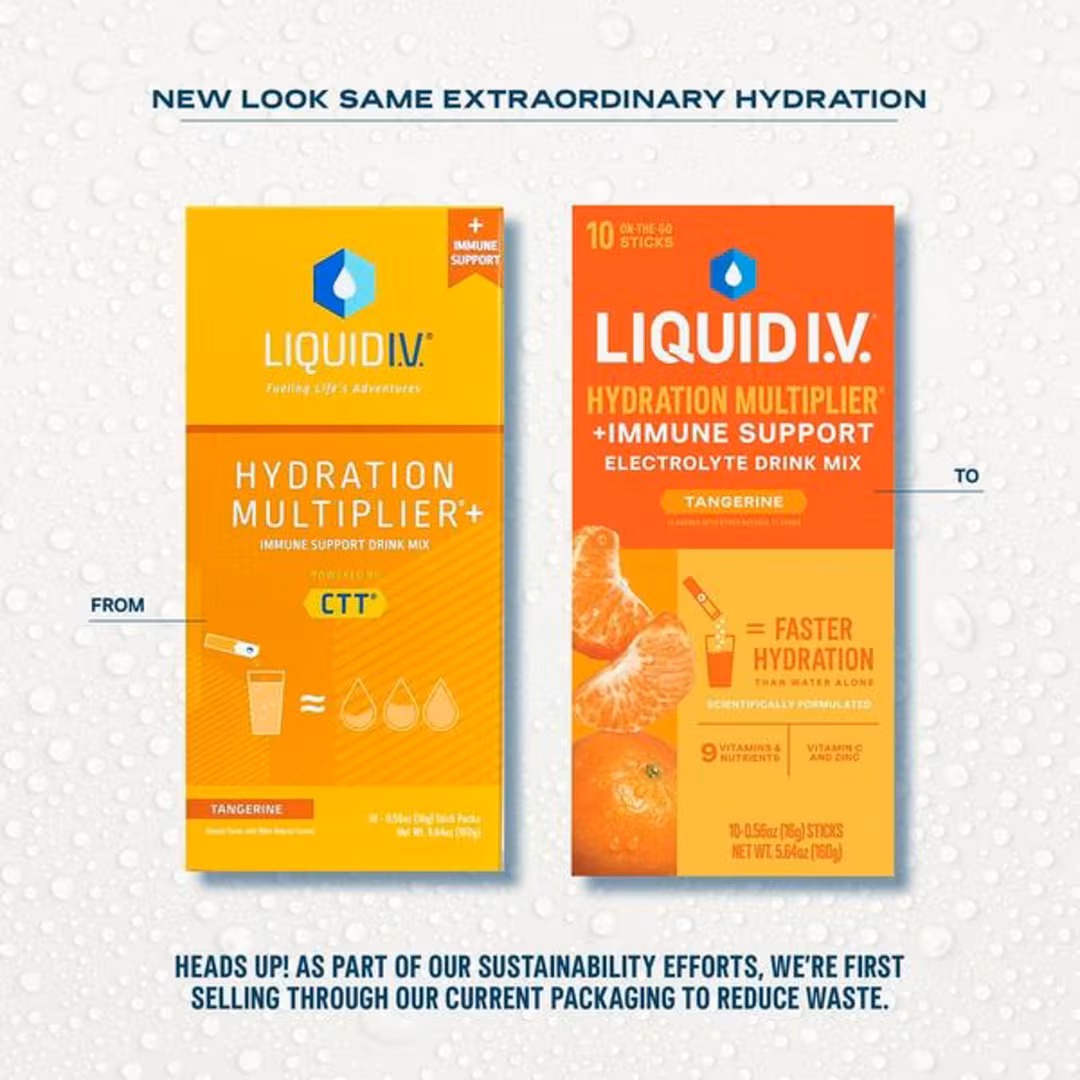 LIQUID I.V.  Hydration Multiplier+ Immune Support Electrolyte Drink Mix Tangerine