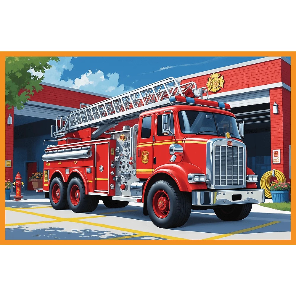 Puzzle Rodzina Treflików 2 X 24 El. Wóz Strażacki I Karetka