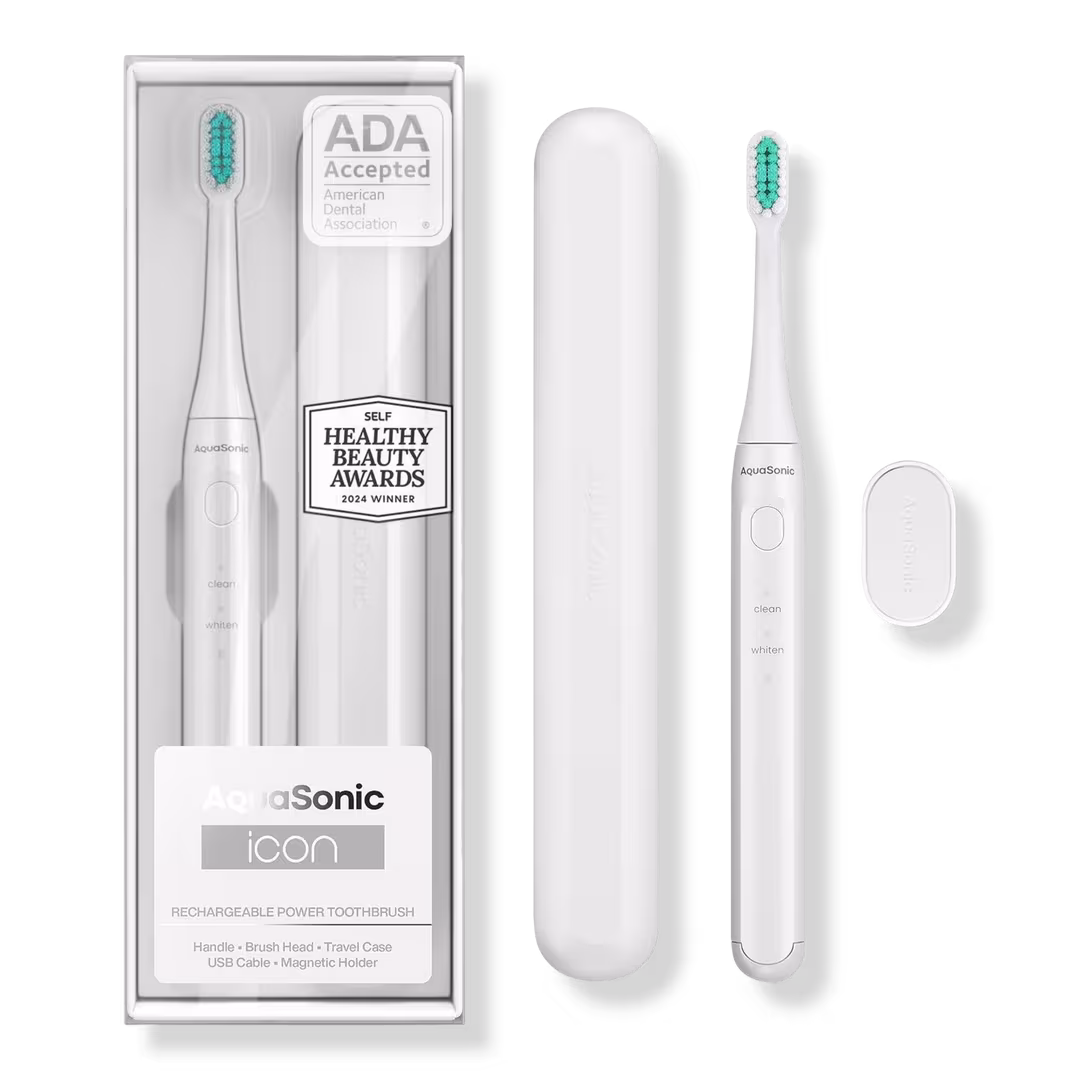 AquaSonic  Icon Rechargeable Electric Toothbrush with Magnetic Holder & Travel Case