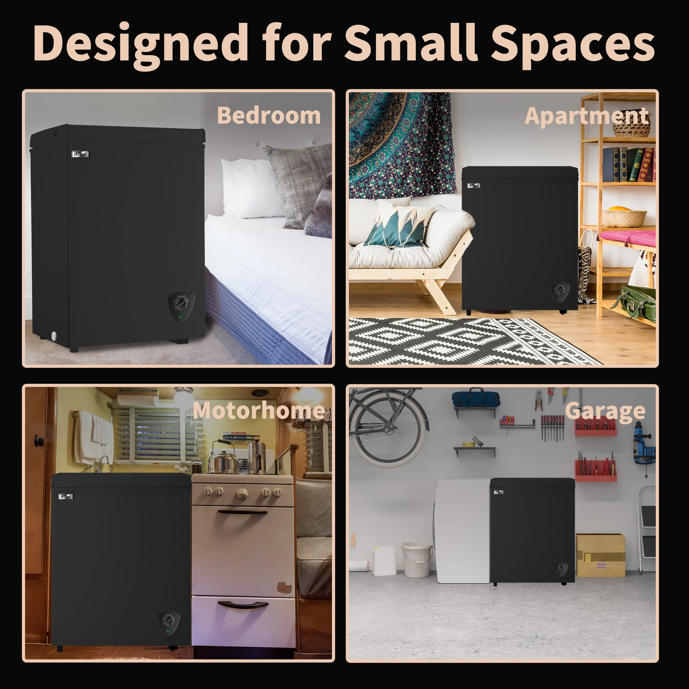 WANAI 3.5 Cubic Chest Freezer with Top Open Door,Removable Storage Basket,7 Gears Temp Control,Energy Saving,Black
