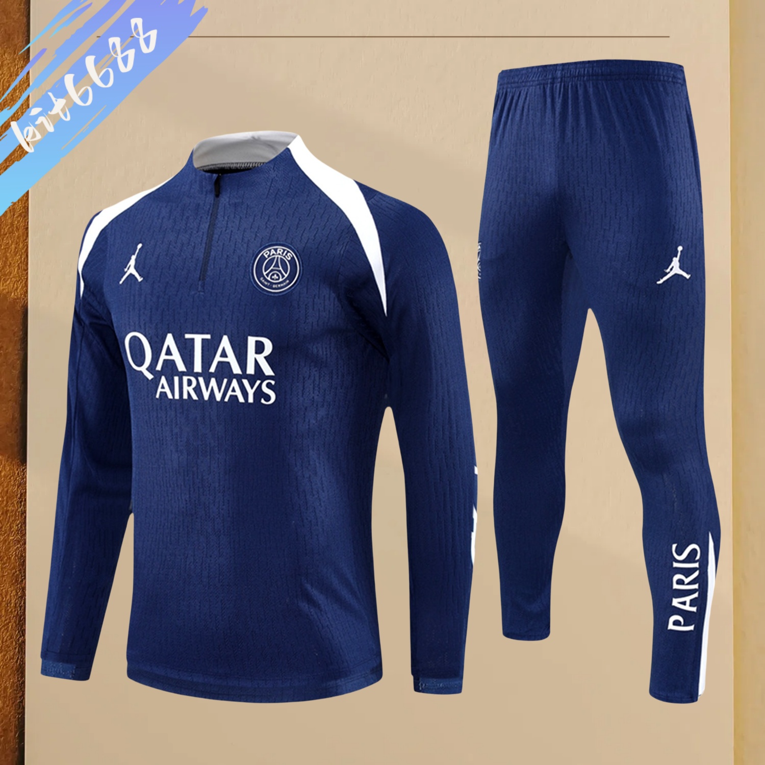 2025/2026 PSG Paris Saint-Germain Kids Half Zip Training Clothes (Kids Kit)