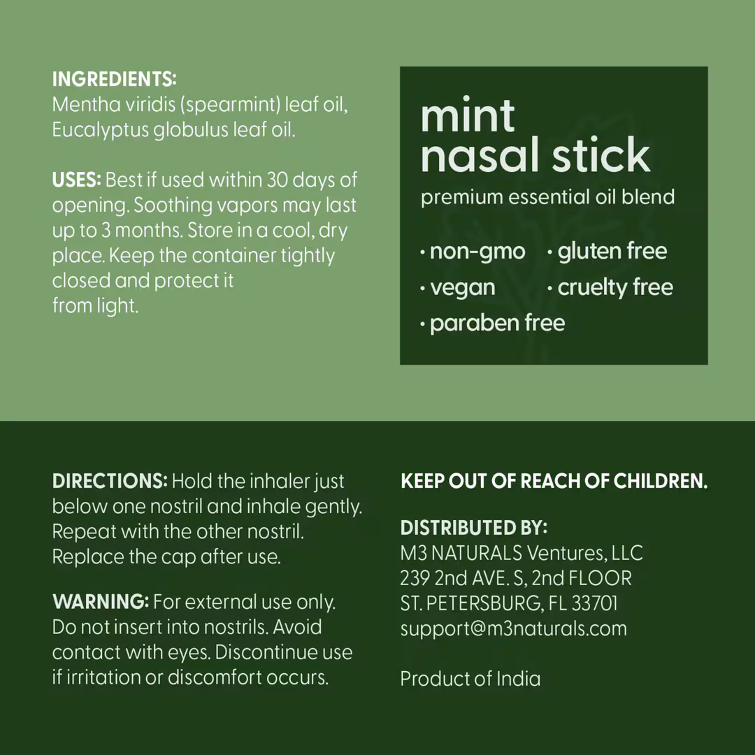 M3  Nasal Essential Oil Aromatherapy Inhaler