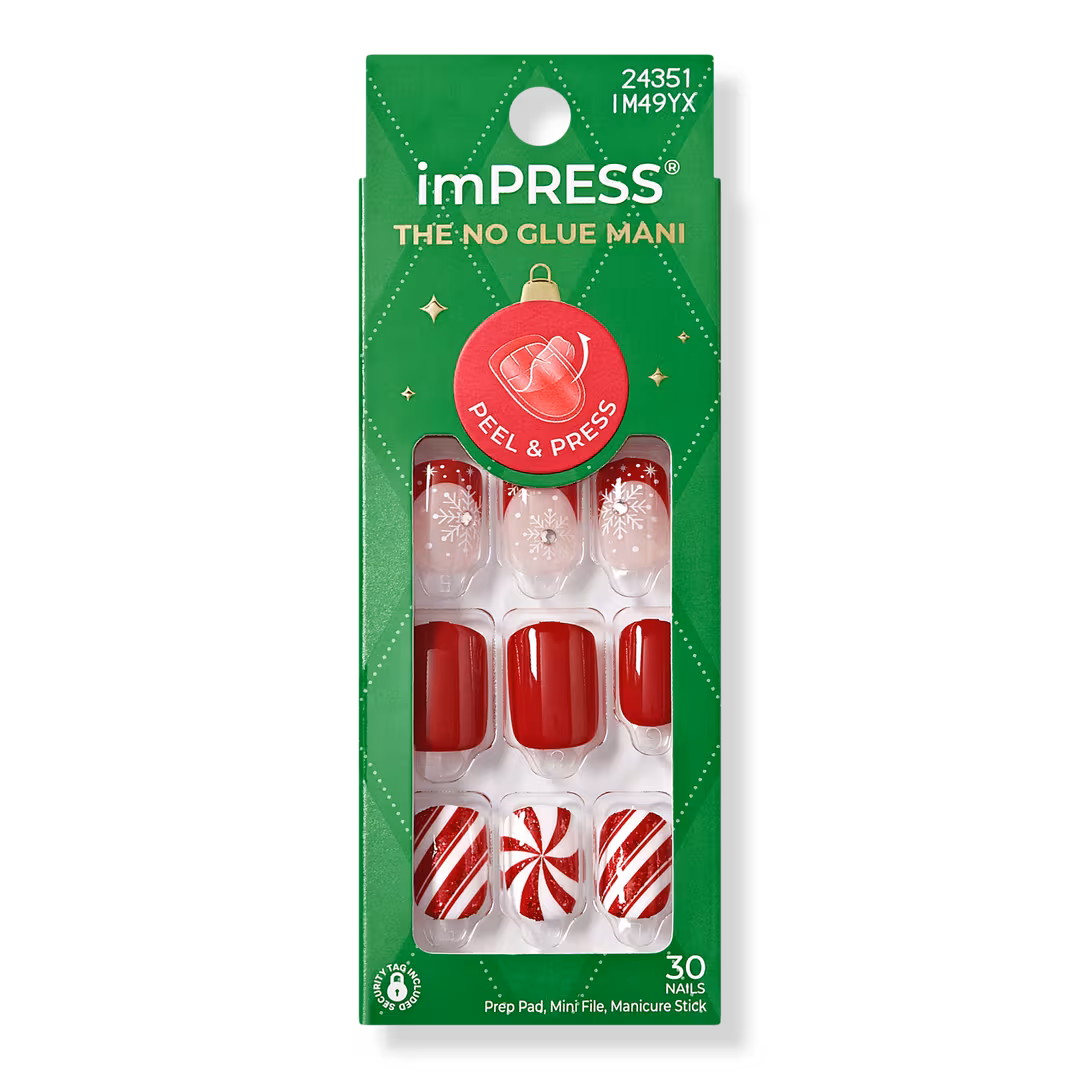 Kiss  Impress Design Short Squoval Press On Nails, Halo