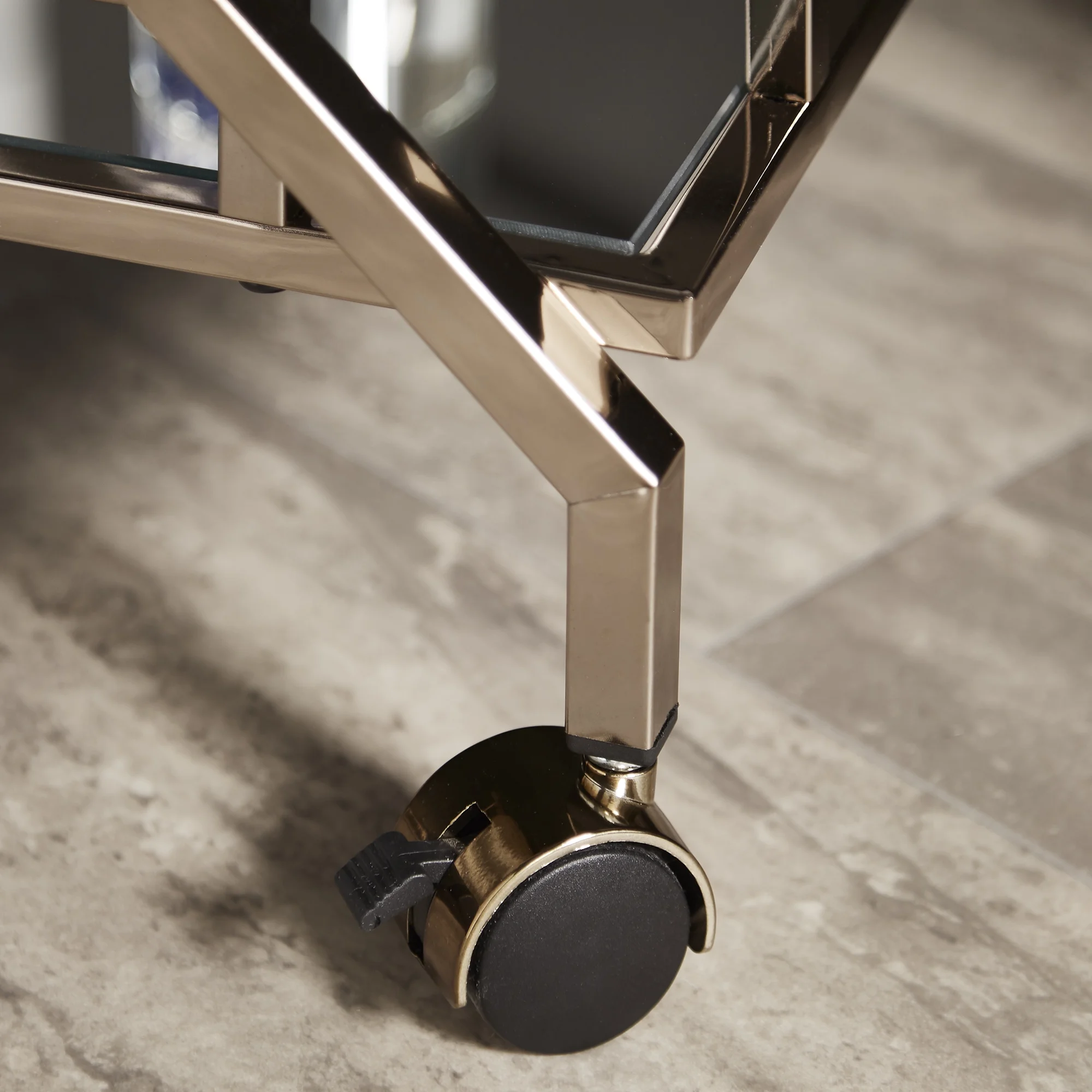 Weston Home Grosseto Champagne Gold Bar Cart