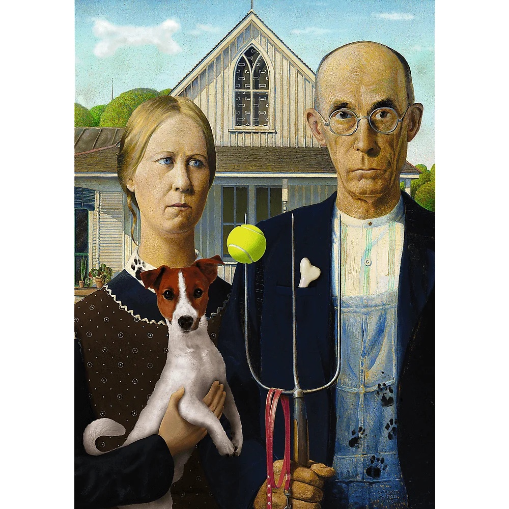 Puzzle 500 El. American Gothic: Psia Edycja