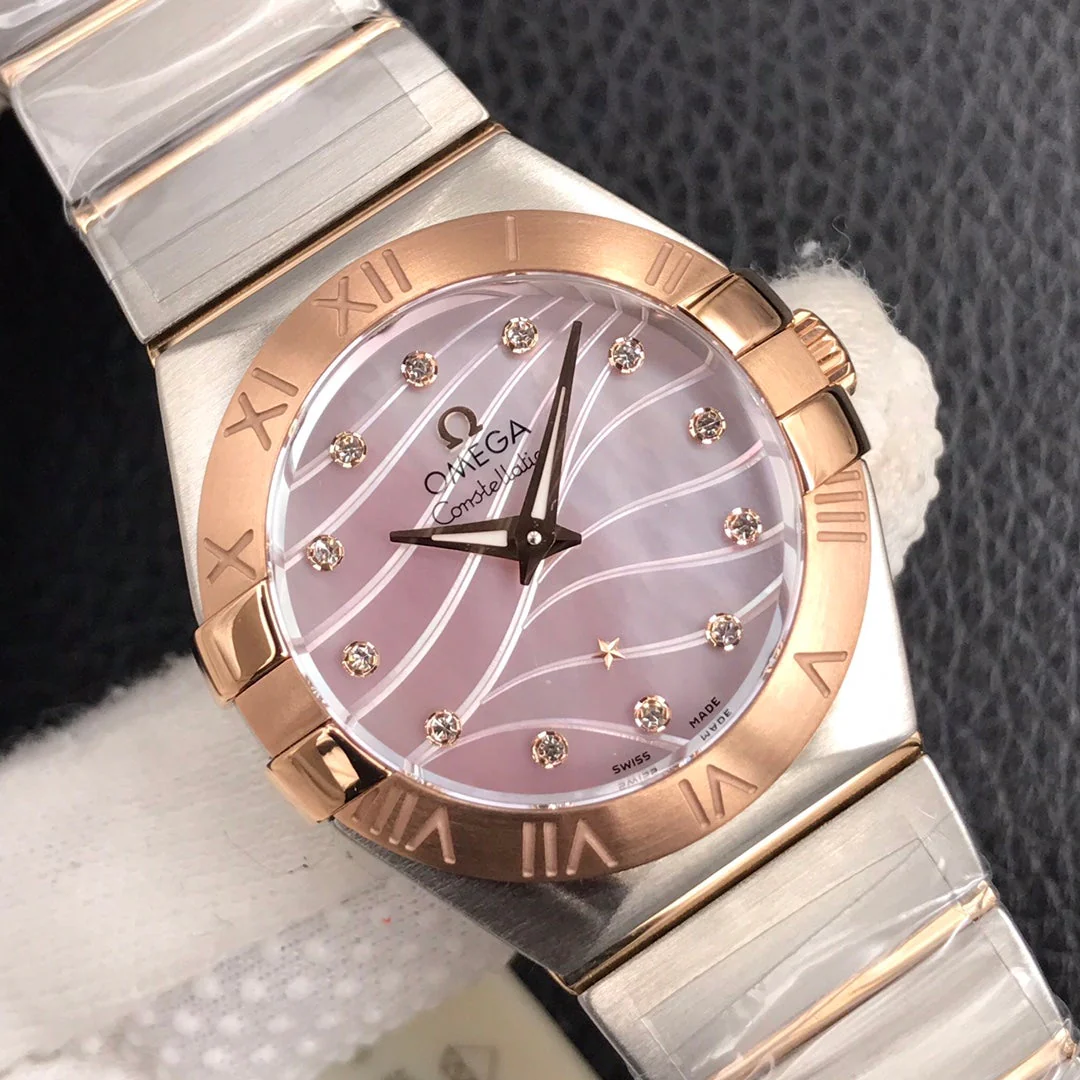 Omega Watch CONSTELLATION 27MM QUARTZ GOLD STEEL MOP DIAL