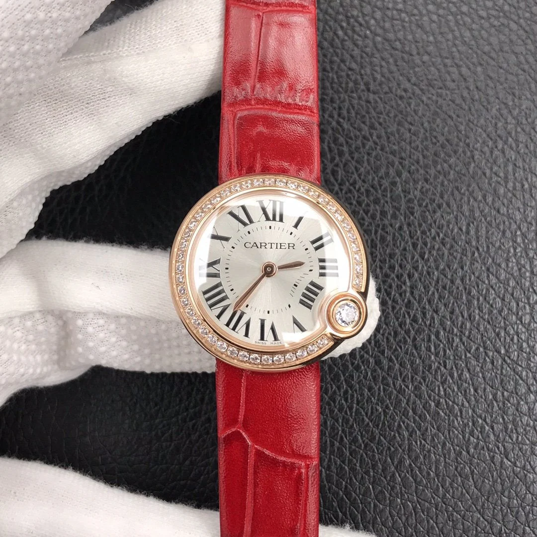 Cartier Watch BALLON BLANC DE CARTIER QUARTZ ROSE GOLD CASE DIAMOND BEZEL
