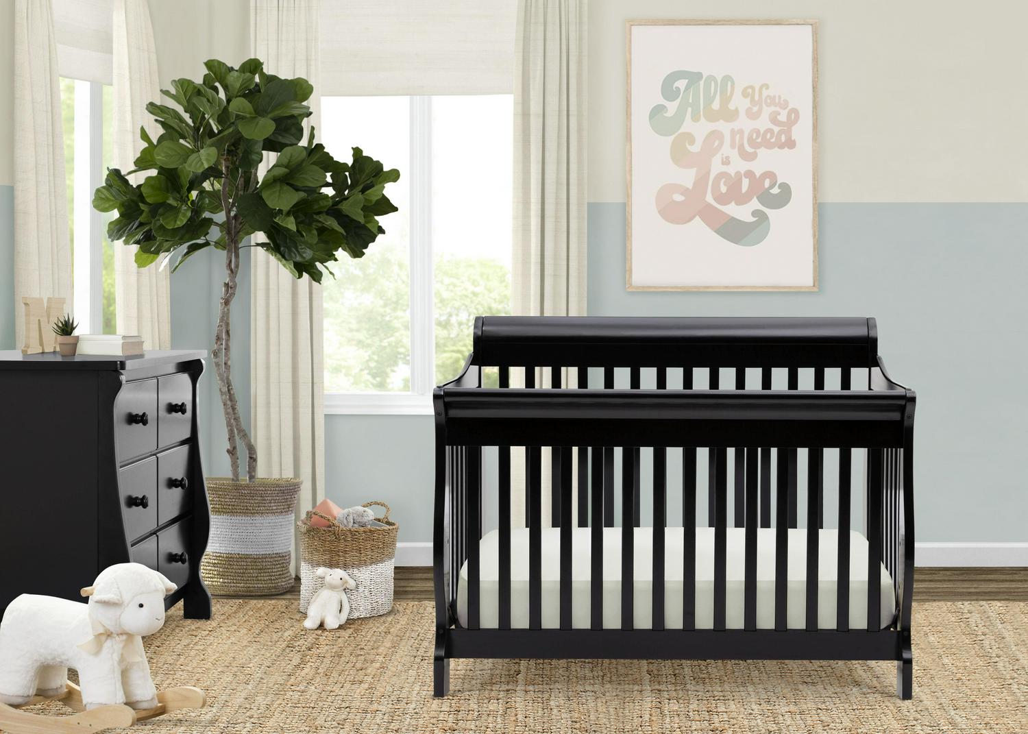 Delta Children Canton 4-in-1 Convertible Crib. Black