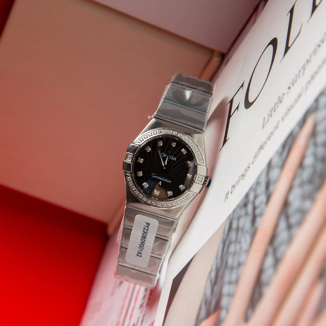 Omega Watch Constellation 27mm Diamond Black Dial