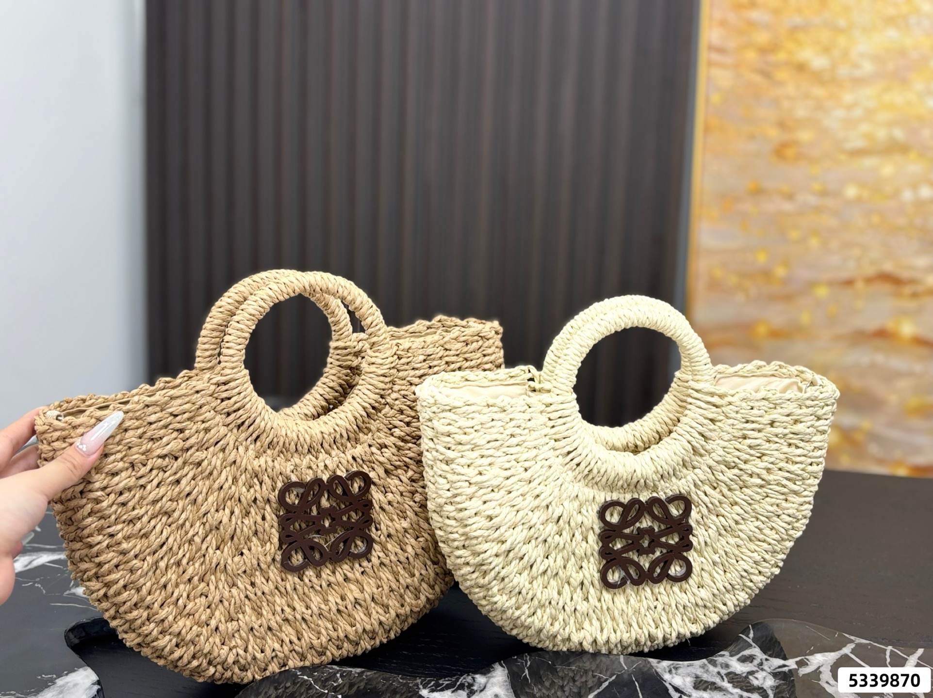 Loewe Anagram Basket Woven Shopping Bag