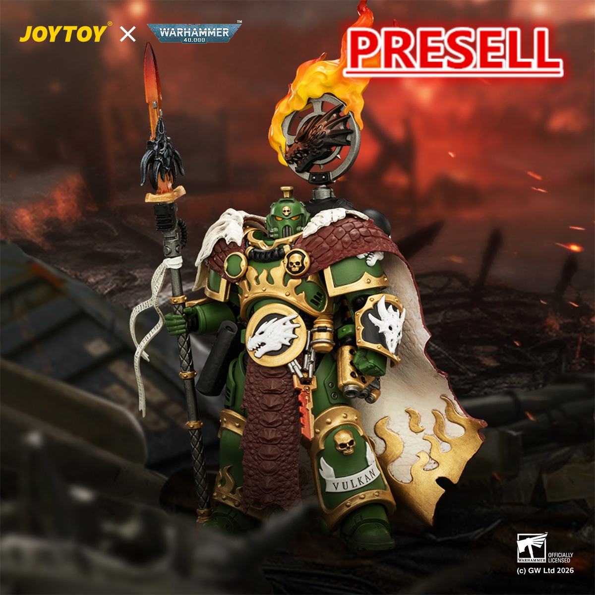 JOYTOY JT04438 Warhammer 40k 1:18 Salamanders Vulkan He'stan the Forgefather - JOYTOY WORLD