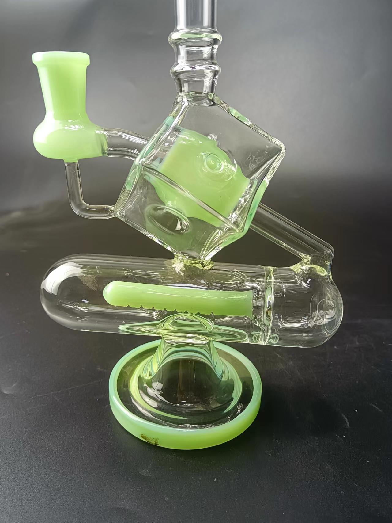 9 Cube Glass Recycler Dab Rig
