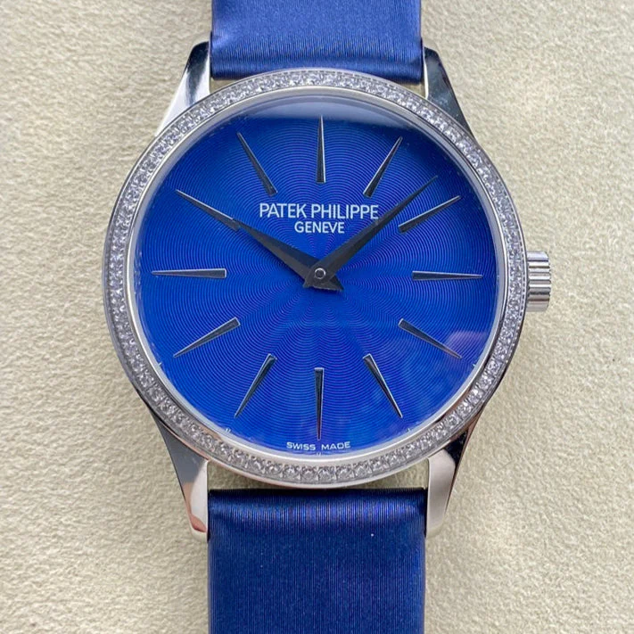 PATEK Watch Calatrava 33mm Silver Blue Dial