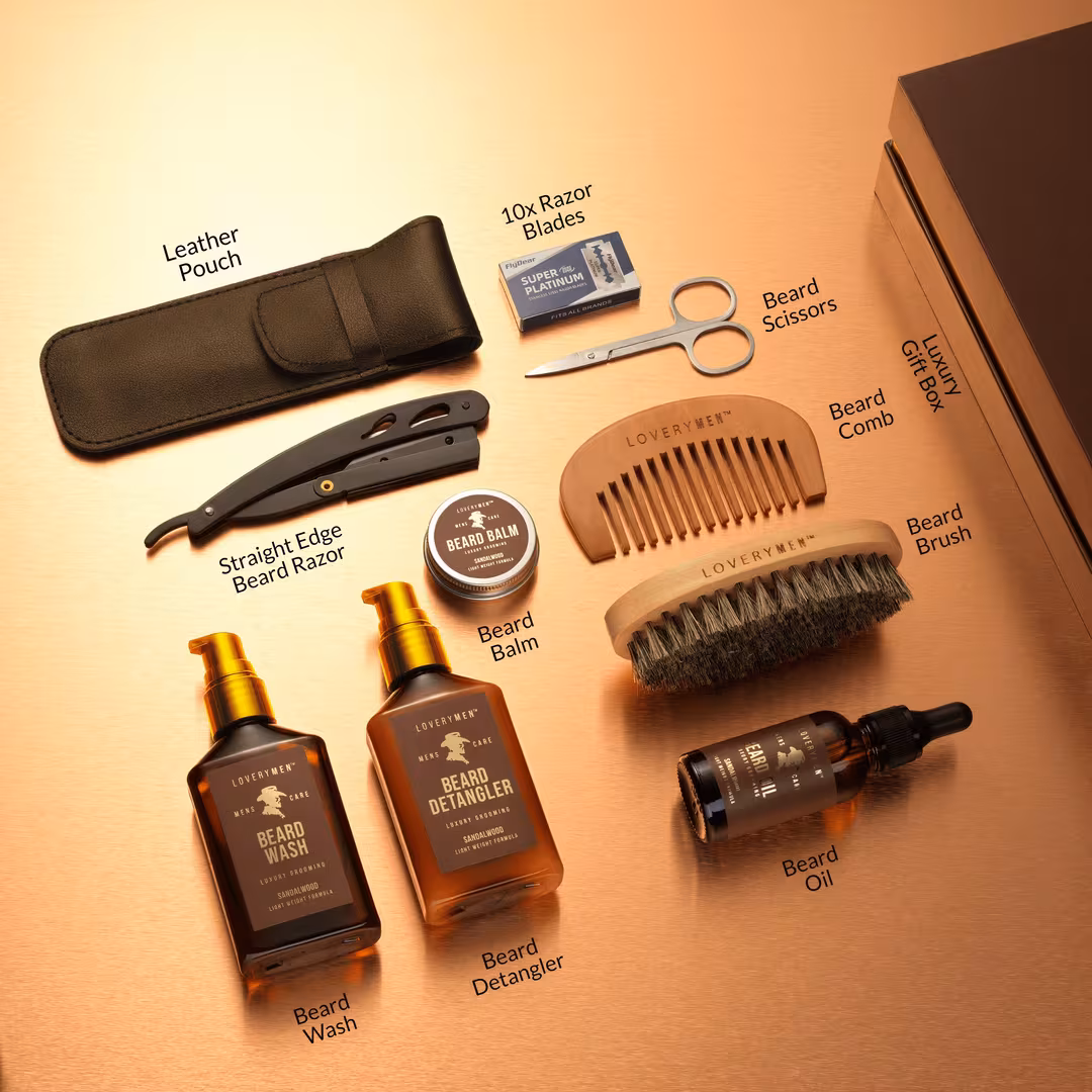 Lovery  Beard Care Kit - Ultimate Sandalwood Grooming Set