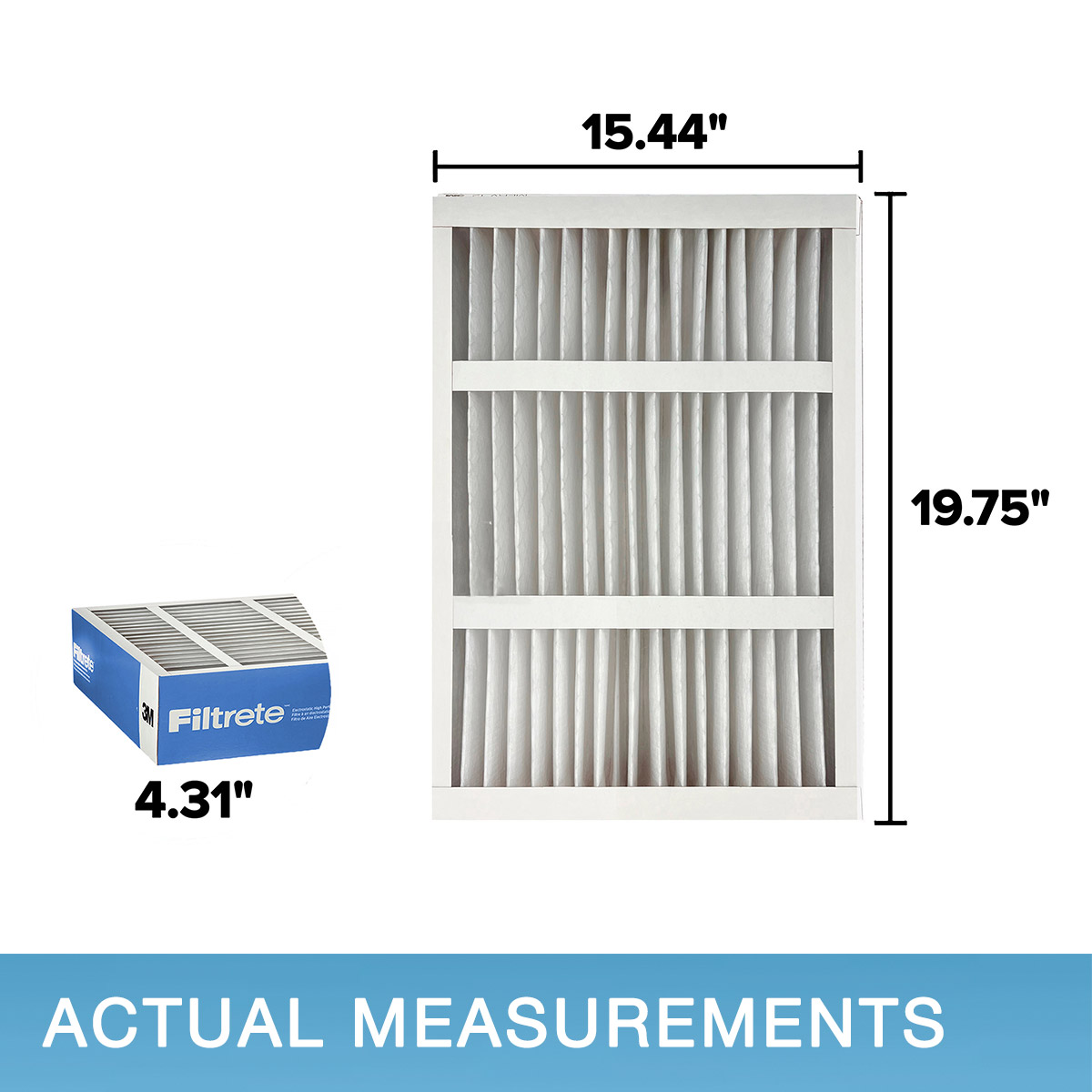 Filtrete Air Filter 4”, MPR 1900 MERV 13, Premium Allergen, Bacteria and Virus Filter, Electrostatic Air Cleaning Deep Pleat Filter, 2-pack