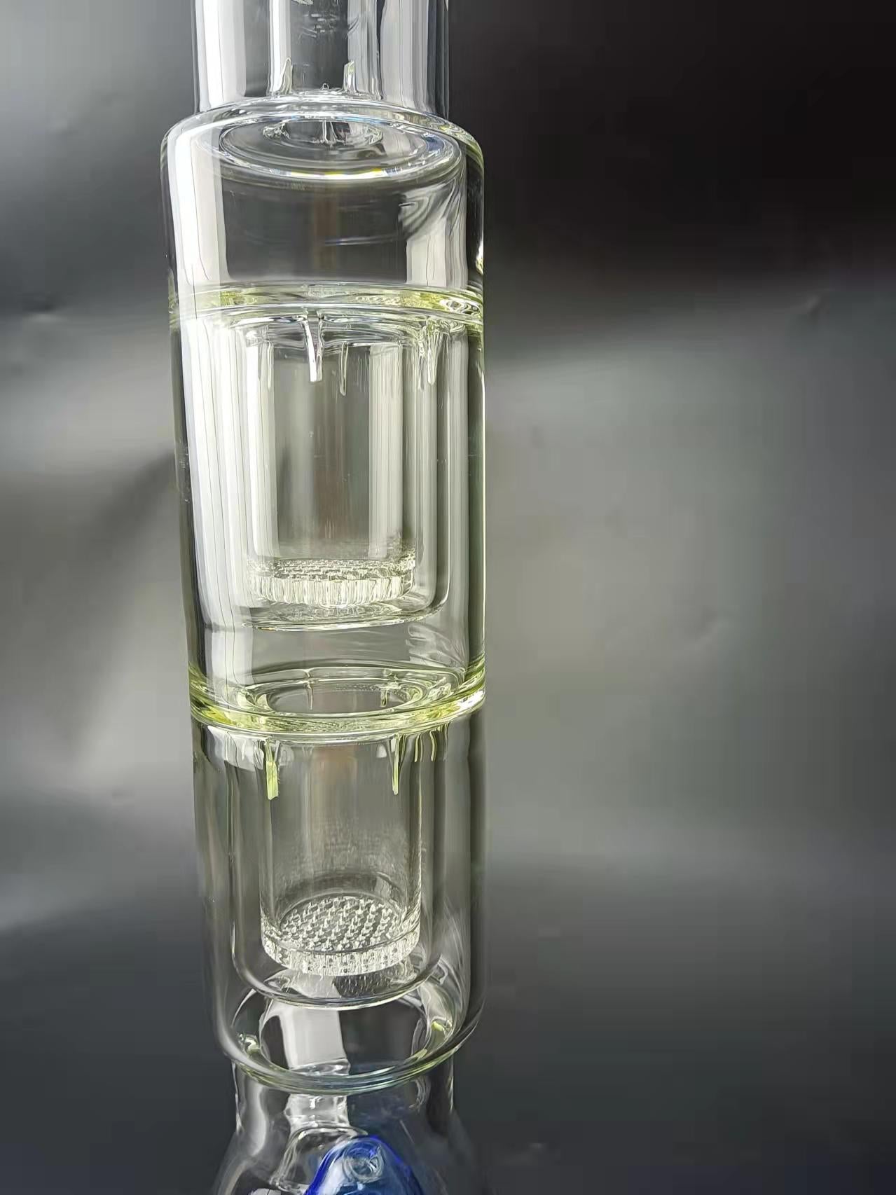 21 Quad Perc Glass Beaker Bong