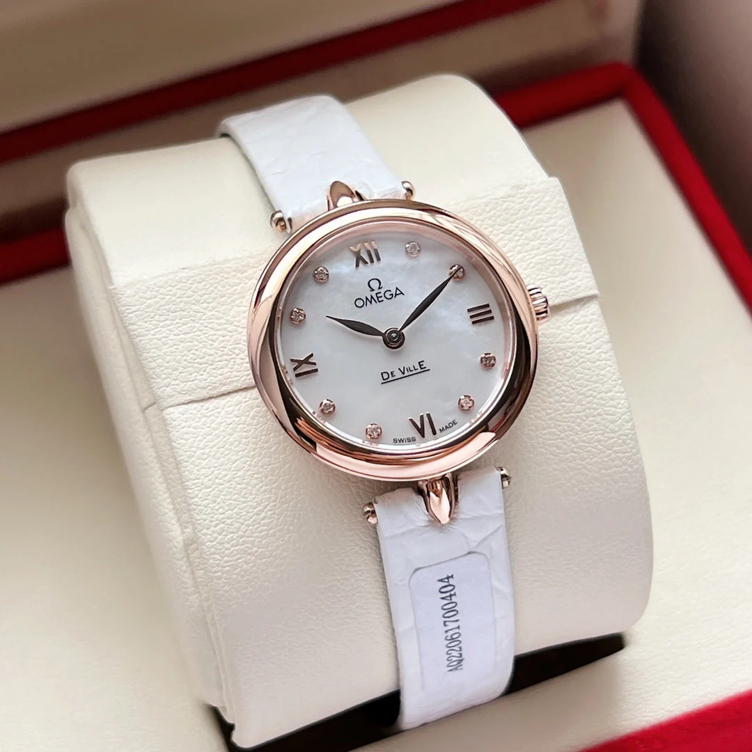 Omega Watch De Ville 27.4mm Pink Gold Mop Pearl Dial