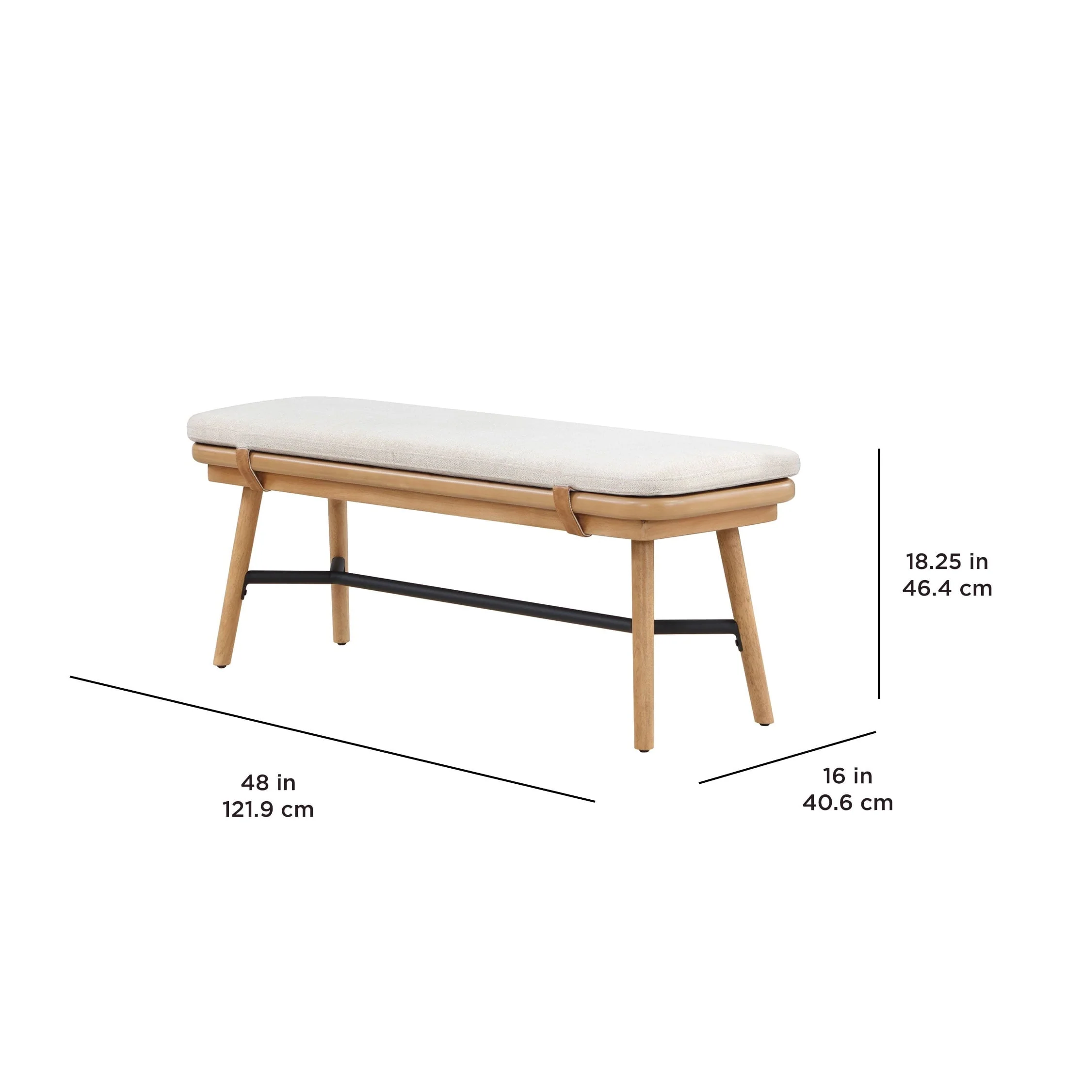 Better Homes & Gardens Springwood  Dining Bench, Light Honey