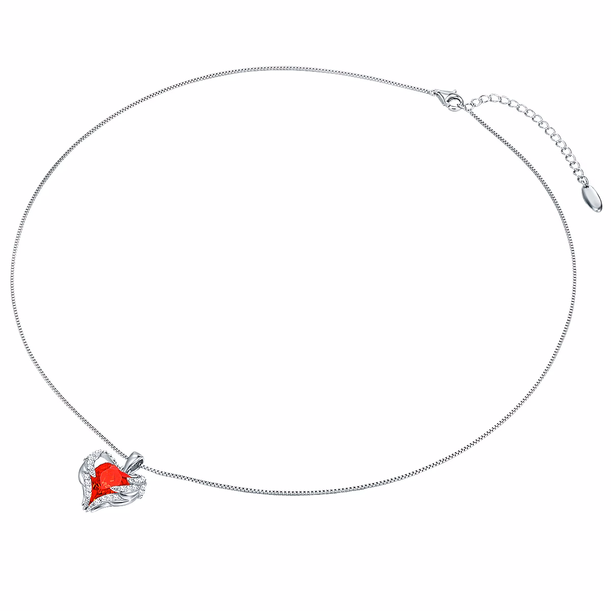 Halskette Herz Sterling Silber verziert mit Kristallen von Swarovski® in Silber