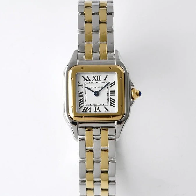 Cartier Watch PANTHERE DE CARTIE 22MM QUARTZ GOLD STEEL WHITE DIAL