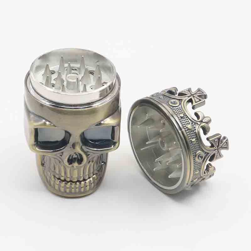 Crown Skull Plastic Weed Grinder 2 Layer