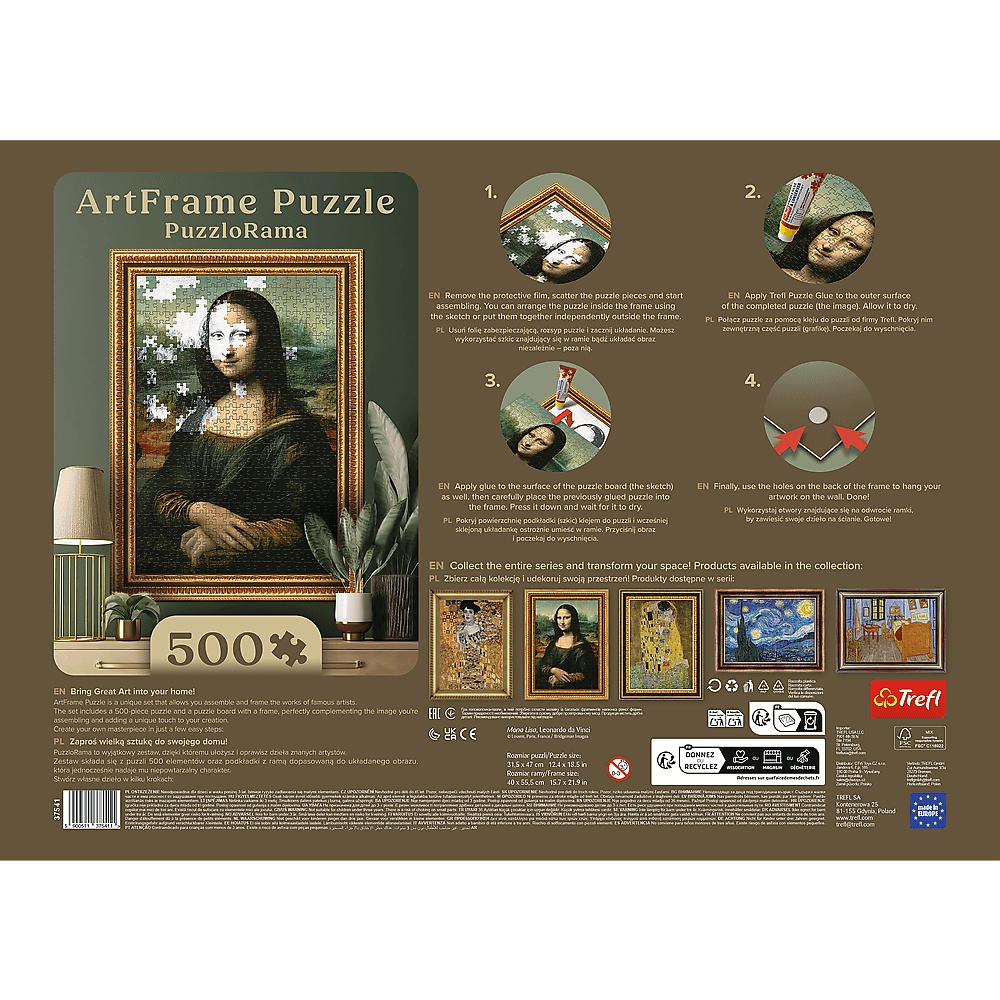 Puzzle 500 El. Puzzlorama, Mona Lisa, Leonardo Da Vinci