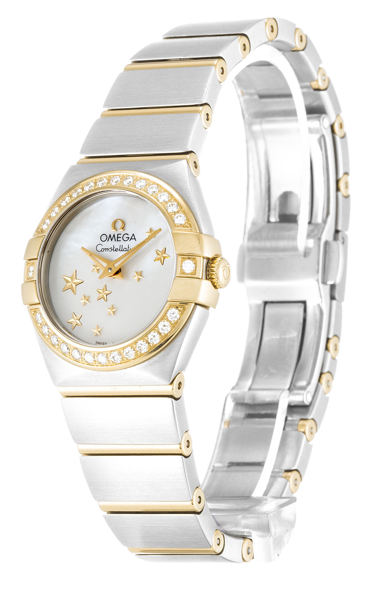 Replica Omega Constellation Ladies Yellow Gold Case Stainless Steel Strap 123.25.24.60.05.001 24MM