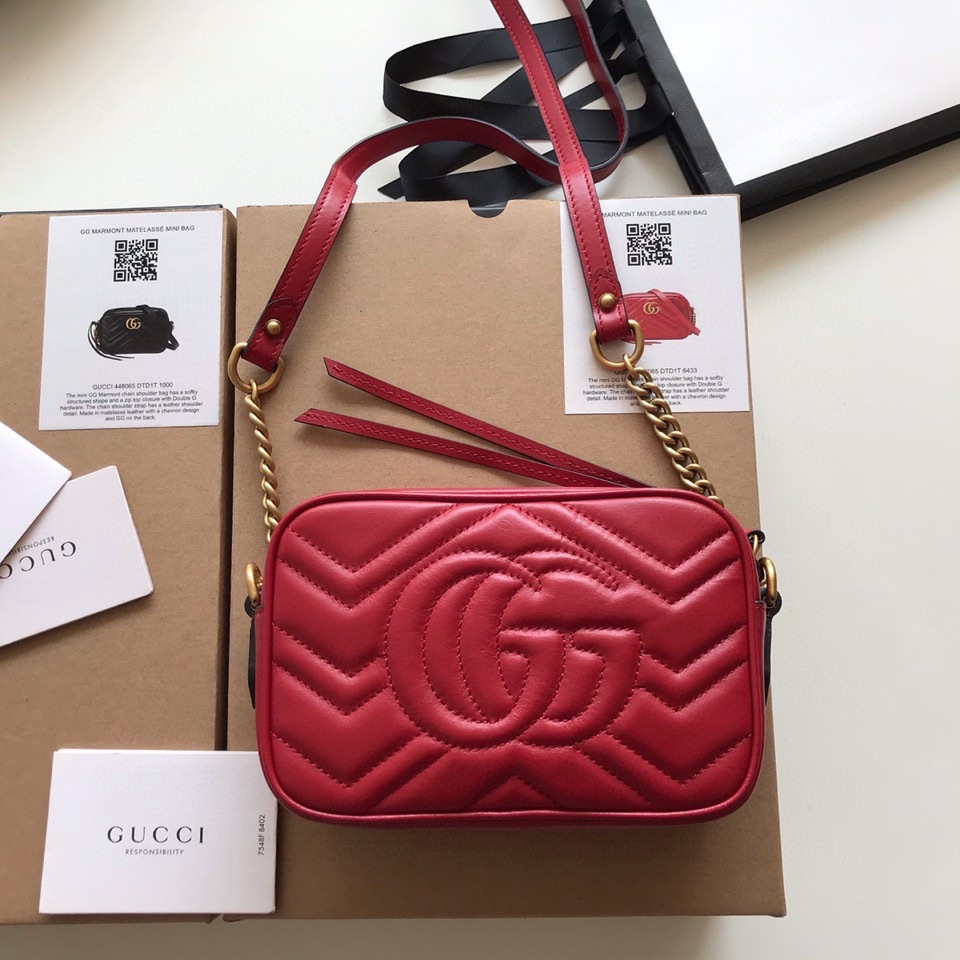 Gucci GG Marmont matelass??mini bag 448065