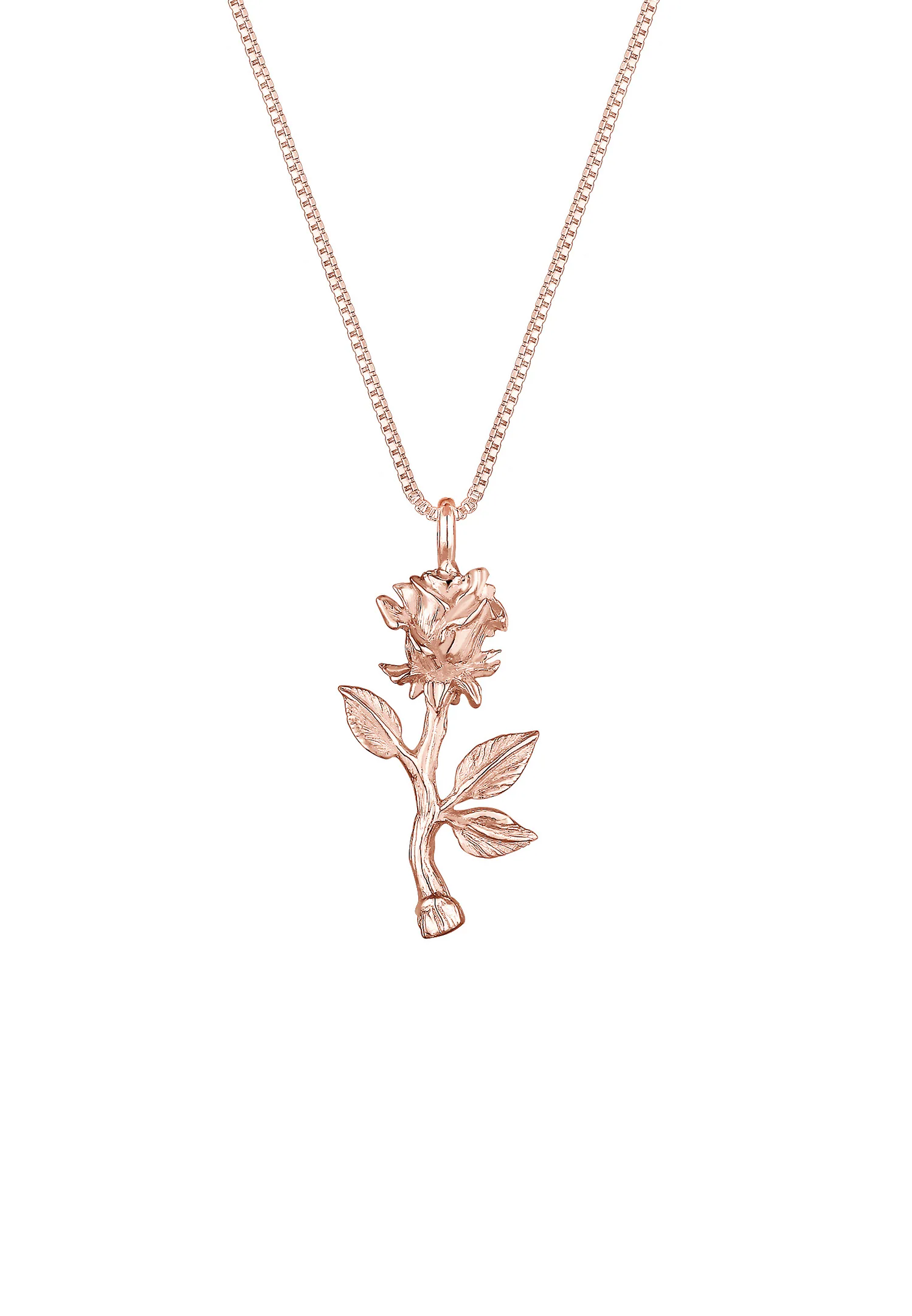 Box Chain Rosen-Anhänger Vintage Look 925 Silber