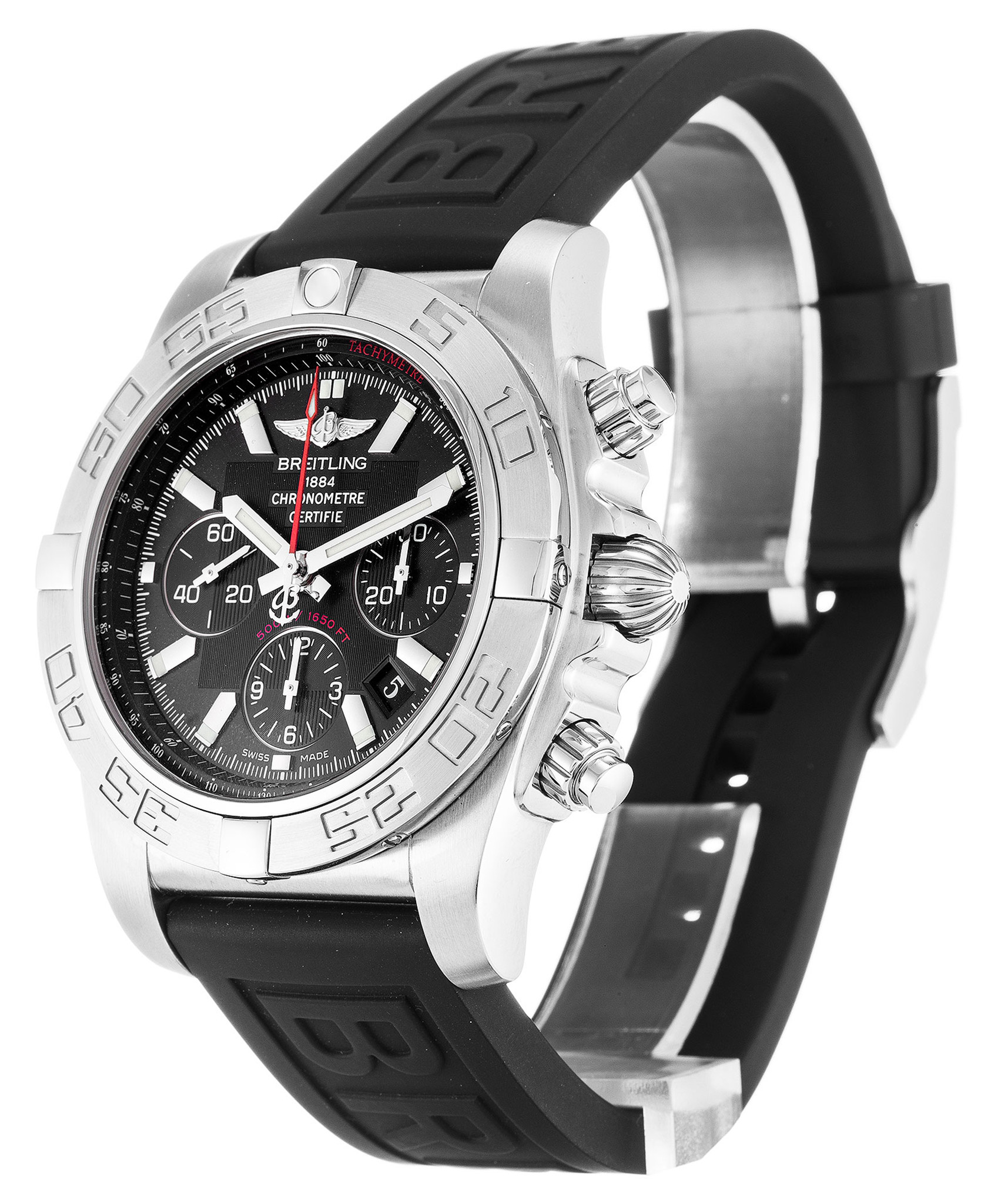Replica Breitling Chronomat 44 Black Dial Rubber Strap AB0110
