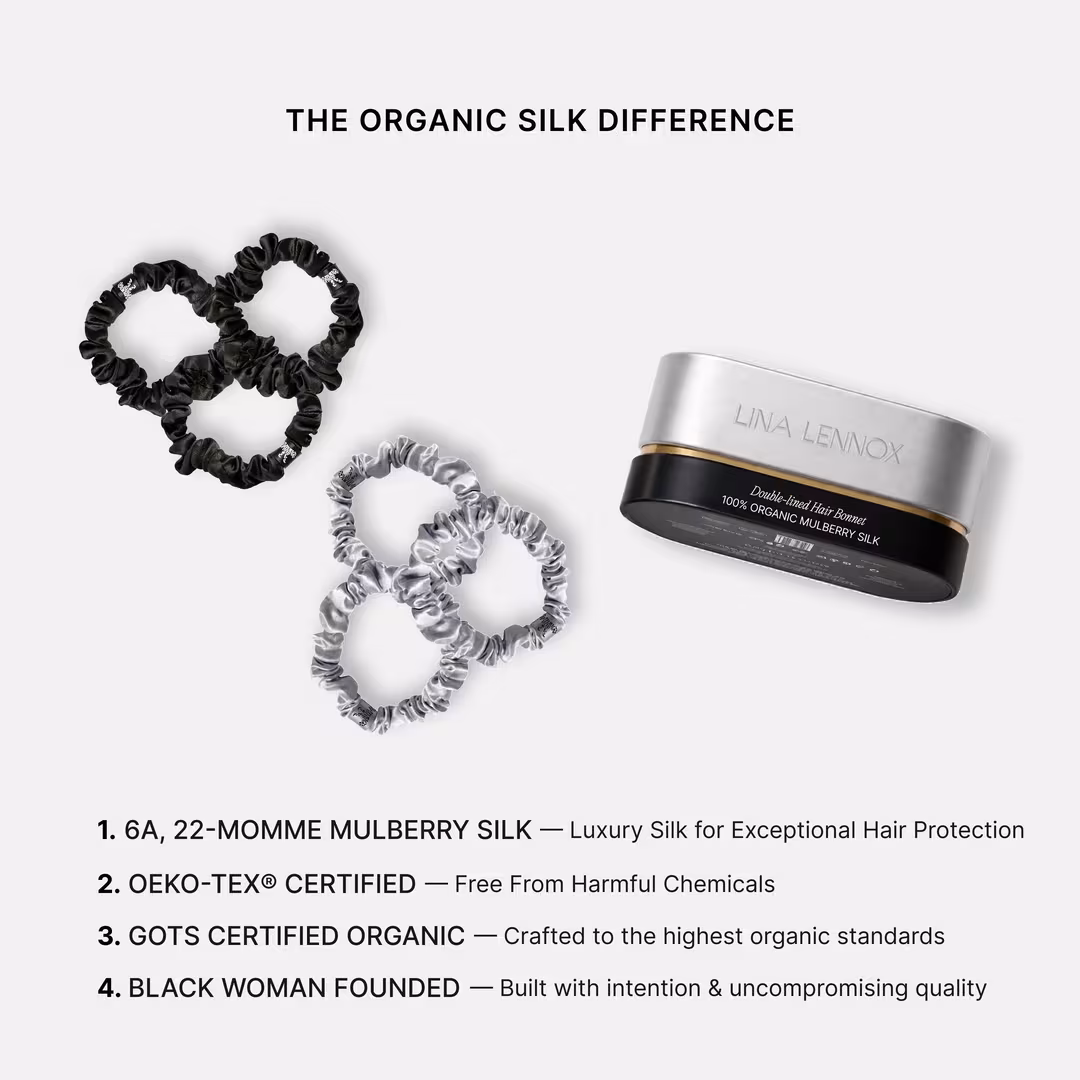 LINA LENNOX  Organic Silk Small Scrunchie Set