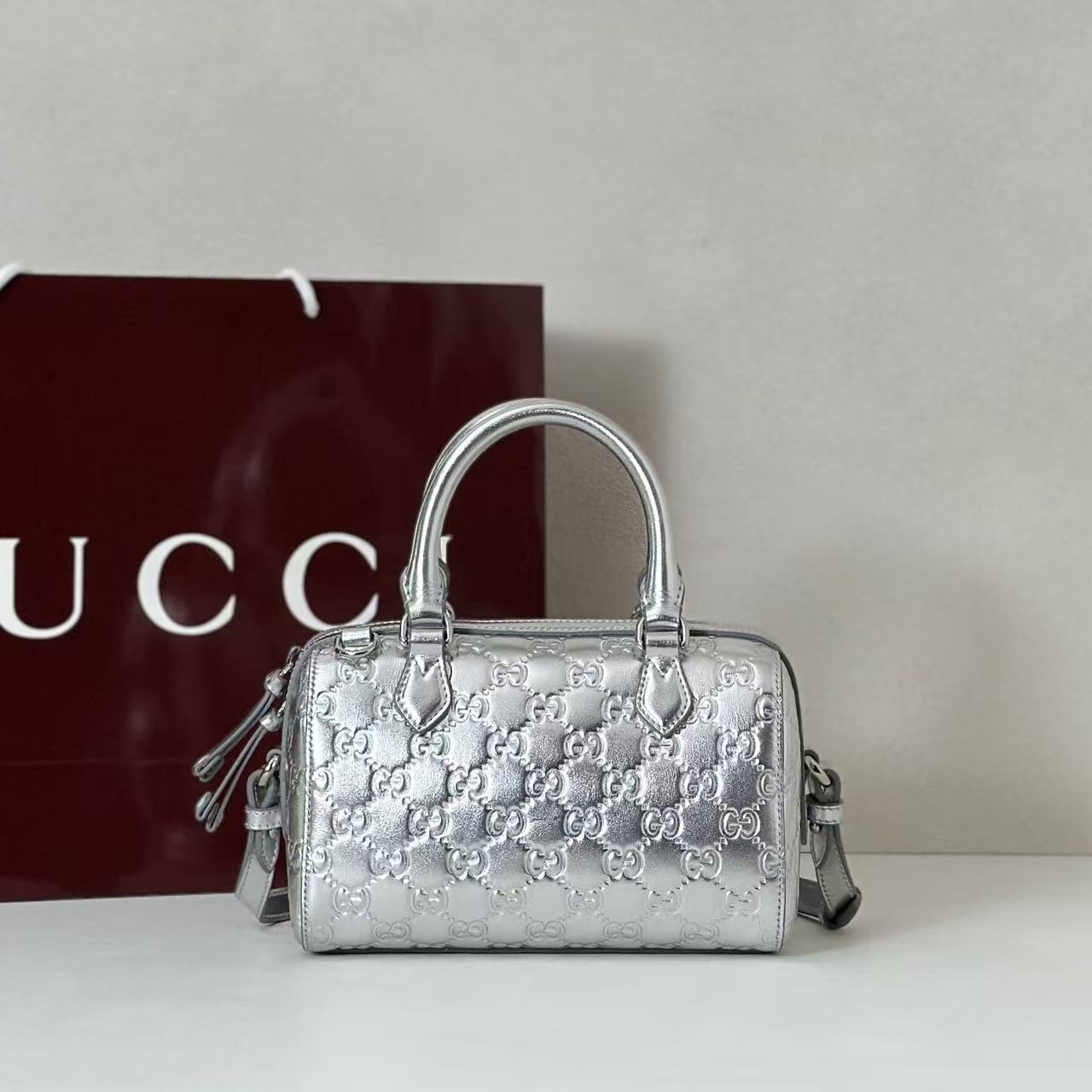 Gucci Emblem Small Boston Bag