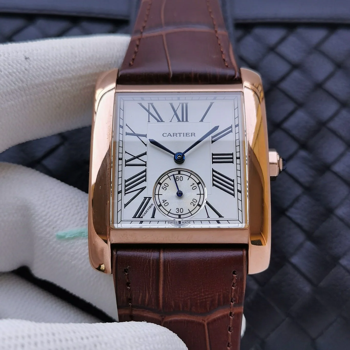 Cartier Watch TANK MC SECOND TIME ROSE GOLD