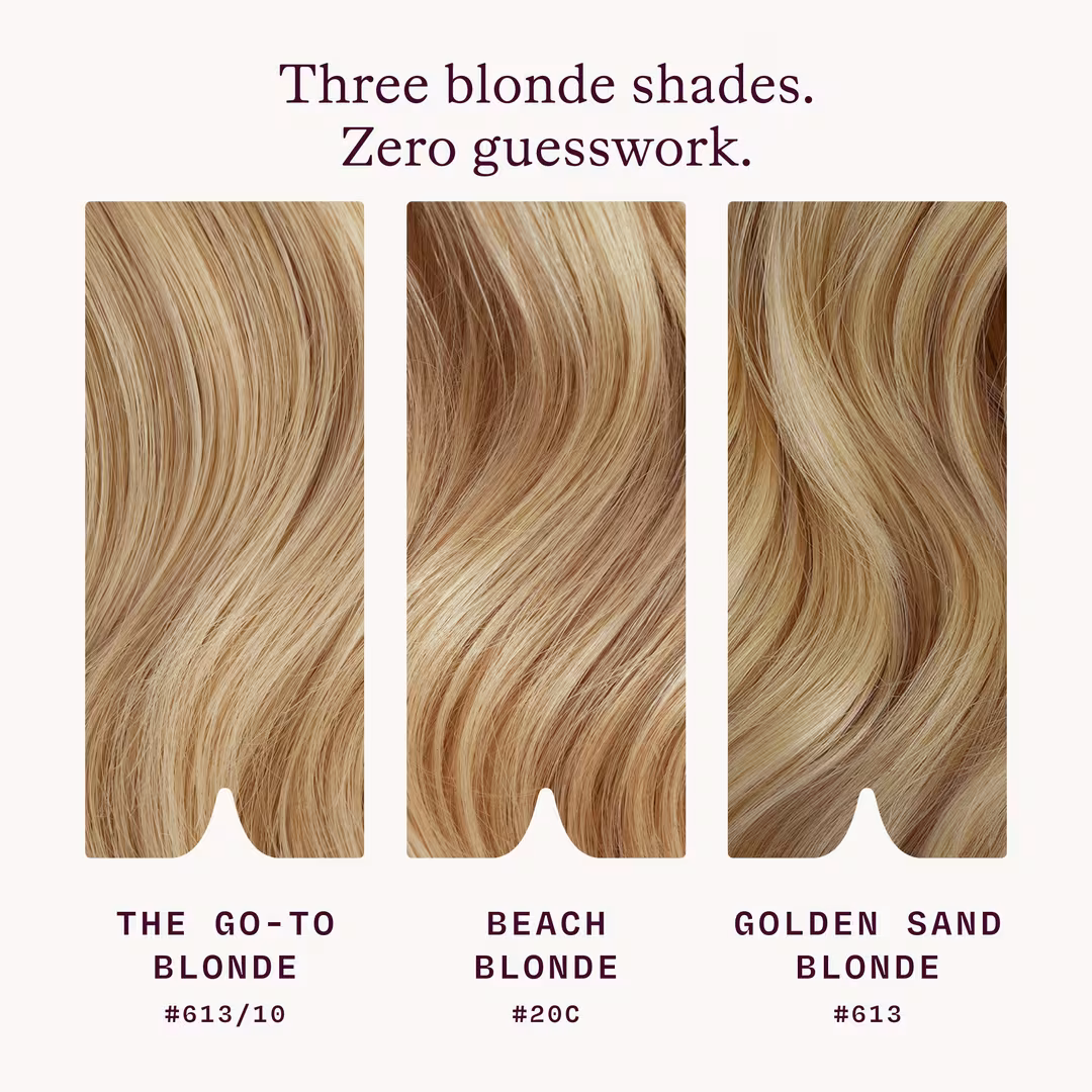 Sitting Pretty  Halo Hair Extensions Blonde Swatch Set