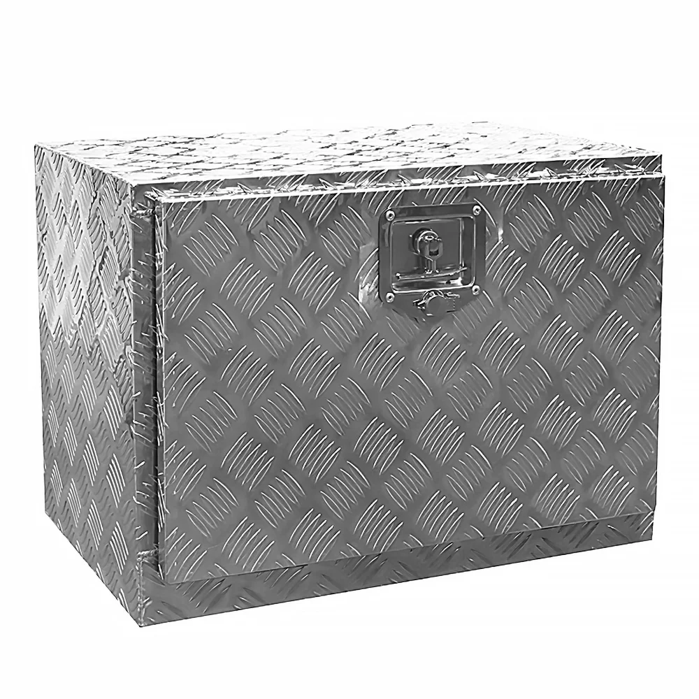 Stark USA Underbody Truck Box, 24"14"16" Pickup Storage Box, Heavy Duty Aluminum Diamond Plate Tool Box with Lock & Keys, Waterproof Trailer Storage Box with T-Handle Latch for Truck, Van, Trailer