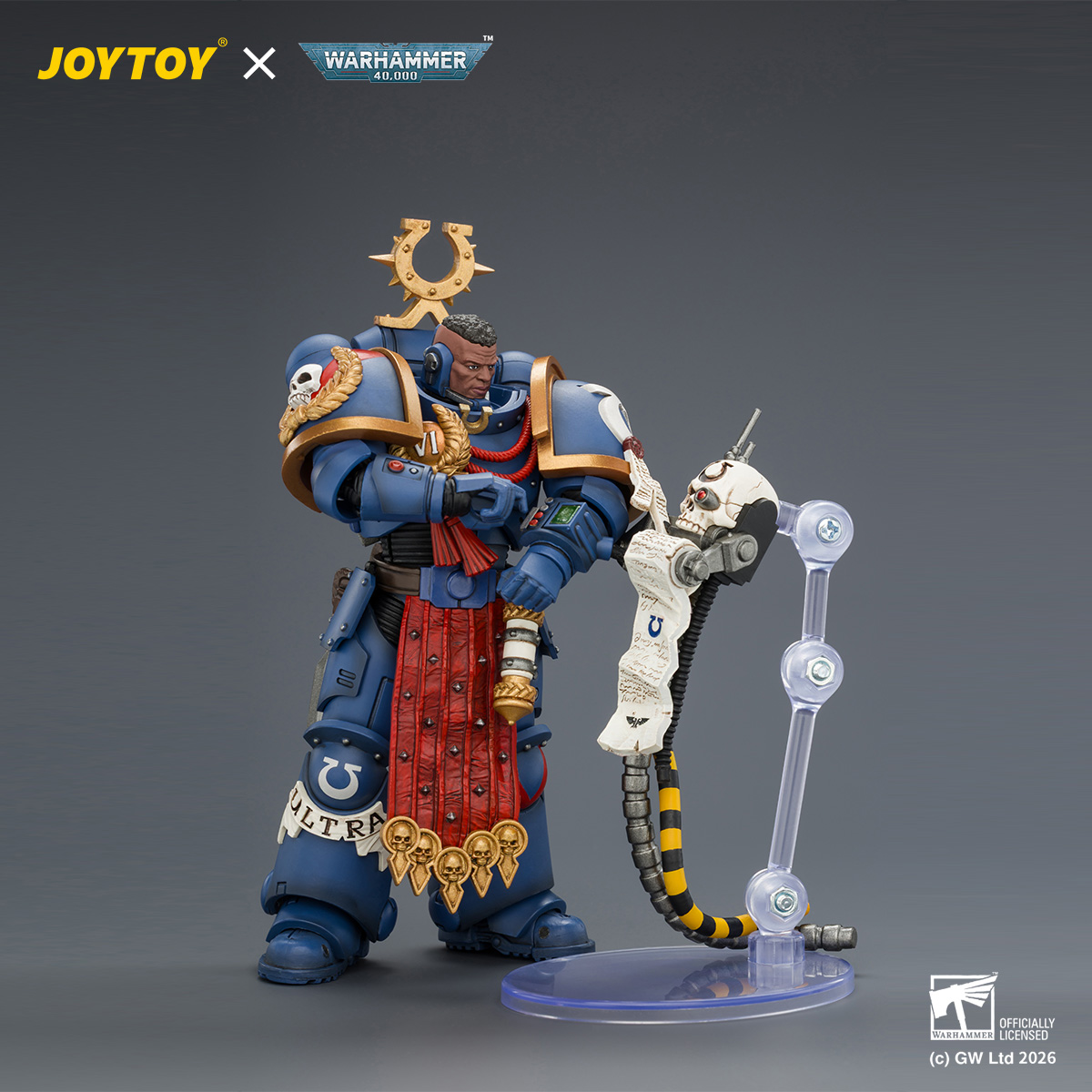 JOYTOY JT04889 Warhammer 40k 1:18 Ultramarines Ferren Areios with Thunder Hammer and Bolt Pistol - JOYTOY WORLD