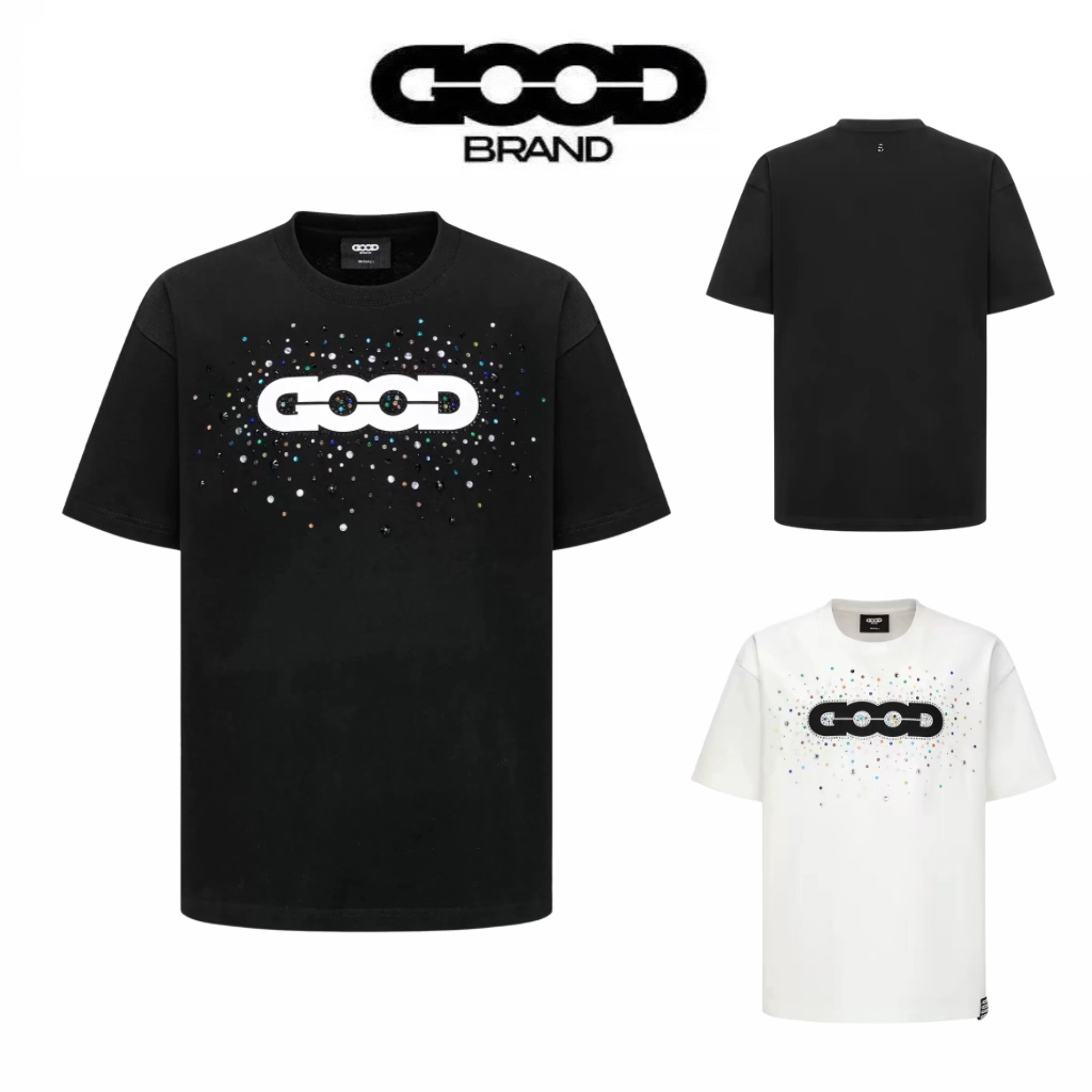 GOODBRAND Colorful Crystal Rhinestone Logo T-Shirt
