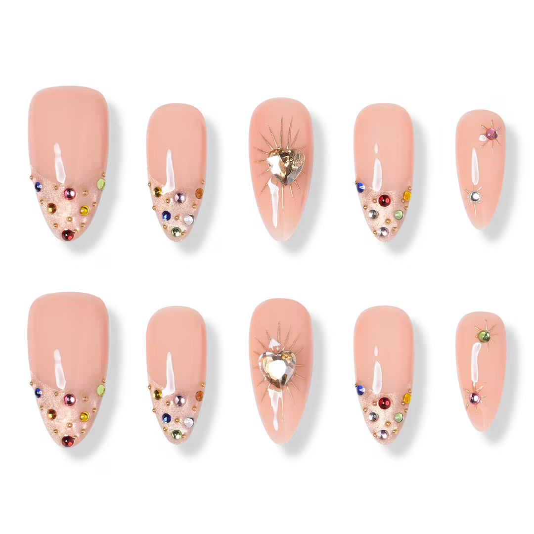 3H Nails  Boston - Medium Almond Press-On Nails