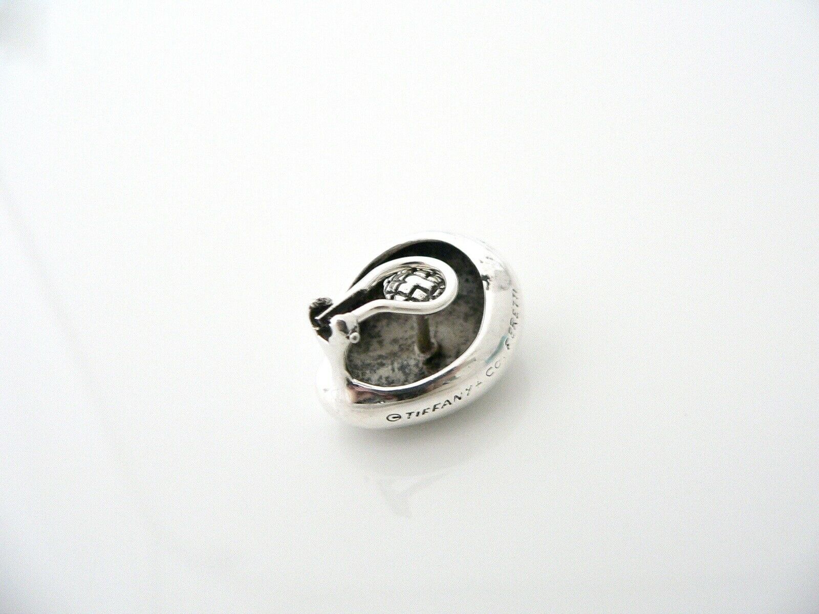 Tiffany & Co Silver Large Bean Omega Backs SINGLE EARRING Clip On Classic