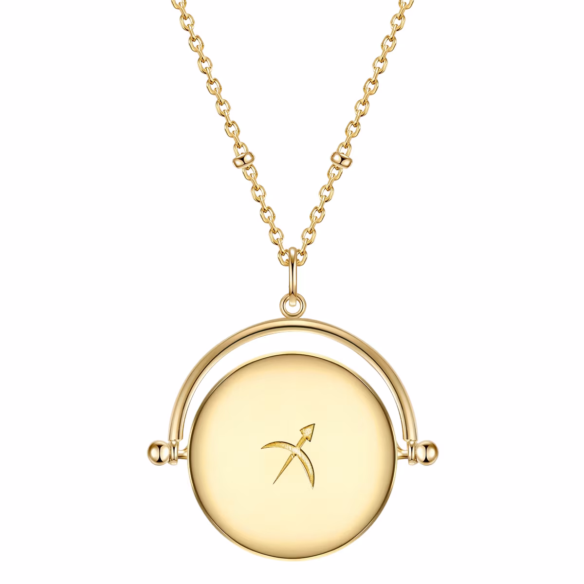 Halskette Sternzeichen Schütze Sterling Silber Zirkonia in Gelbgold