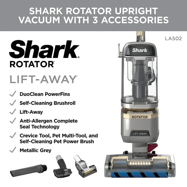 Shark LA502 Rotator Lift-Away ADV DuoClean Engage Upright Vacuum with Self-Cleaning Brushroll