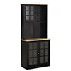 HomCom 72" Modern Kitchen Solid Storage Kitchen Cabinet Pantry with Sleek Minimal Design & Ample Storage Space, Black